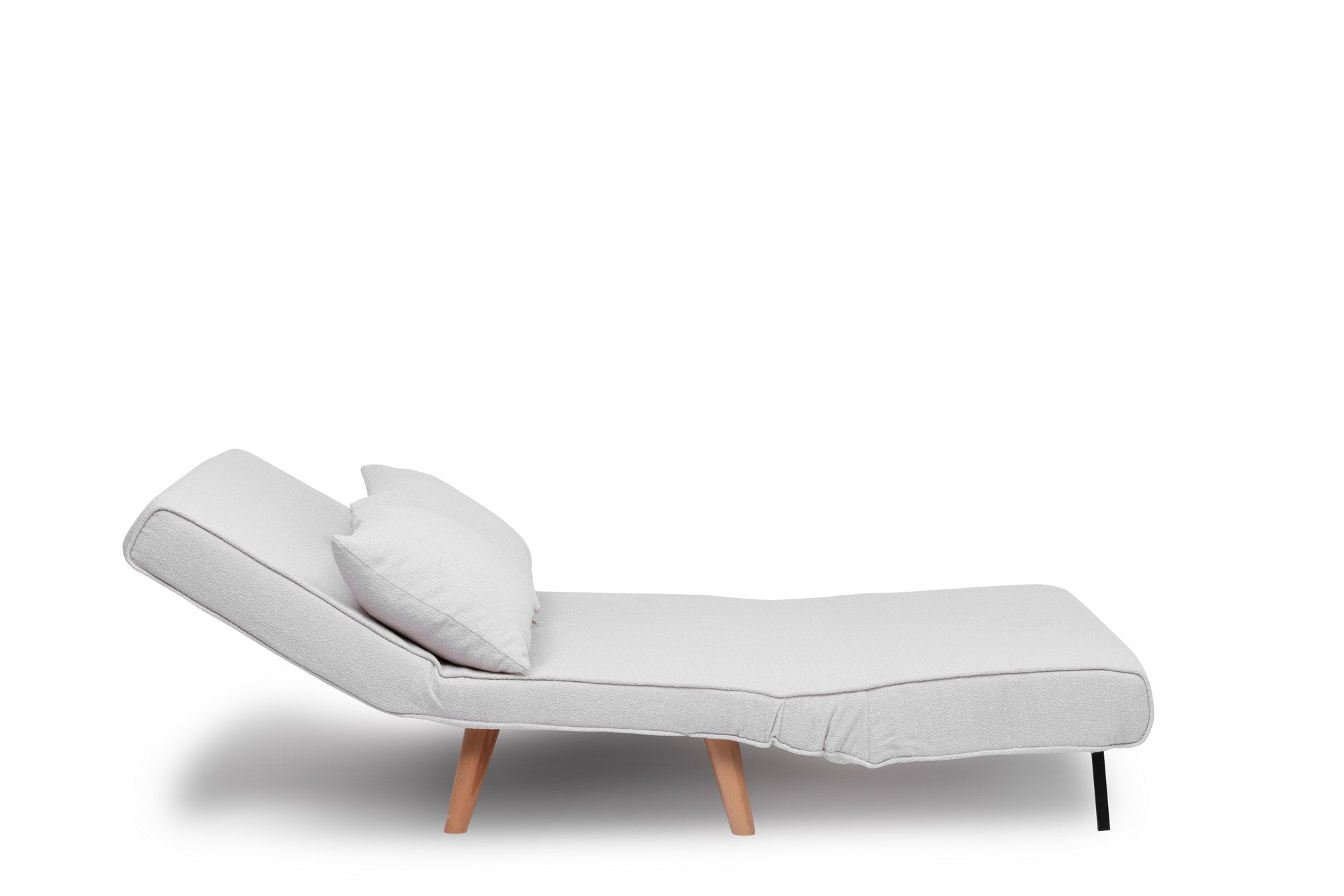 Sofá-cama elegante de 2 lugares, branco, 120 x 180 cm | Estrutura 100% metálica, tecido Teddy, encosto ajustável (14 níveis) | Conforto e versatilidade para uma vida moderna