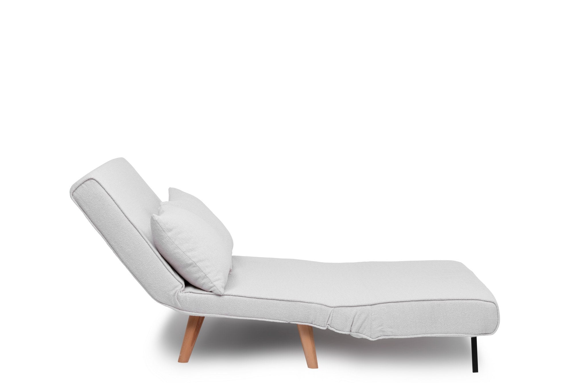 Sofá-cama elegante de 2 lugares, branco, 120 x 180 cm | Estrutura 100% metálica, tecido Teddy, encosto ajustável (14 níveis) | Conforto e versatilidade para uma vida moderna