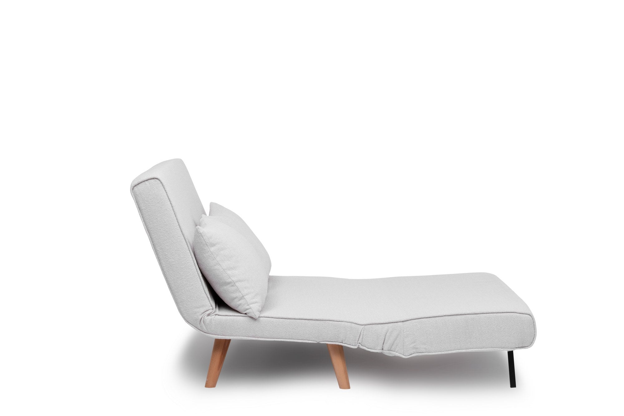 Sofá-cama elegante de 2 lugares, branco, 120 x 180 cm | Estrutura 100% metálica, tecido Teddy, encosto ajustável (14 níveis) | Conforto e versatilidade para uma vida moderna