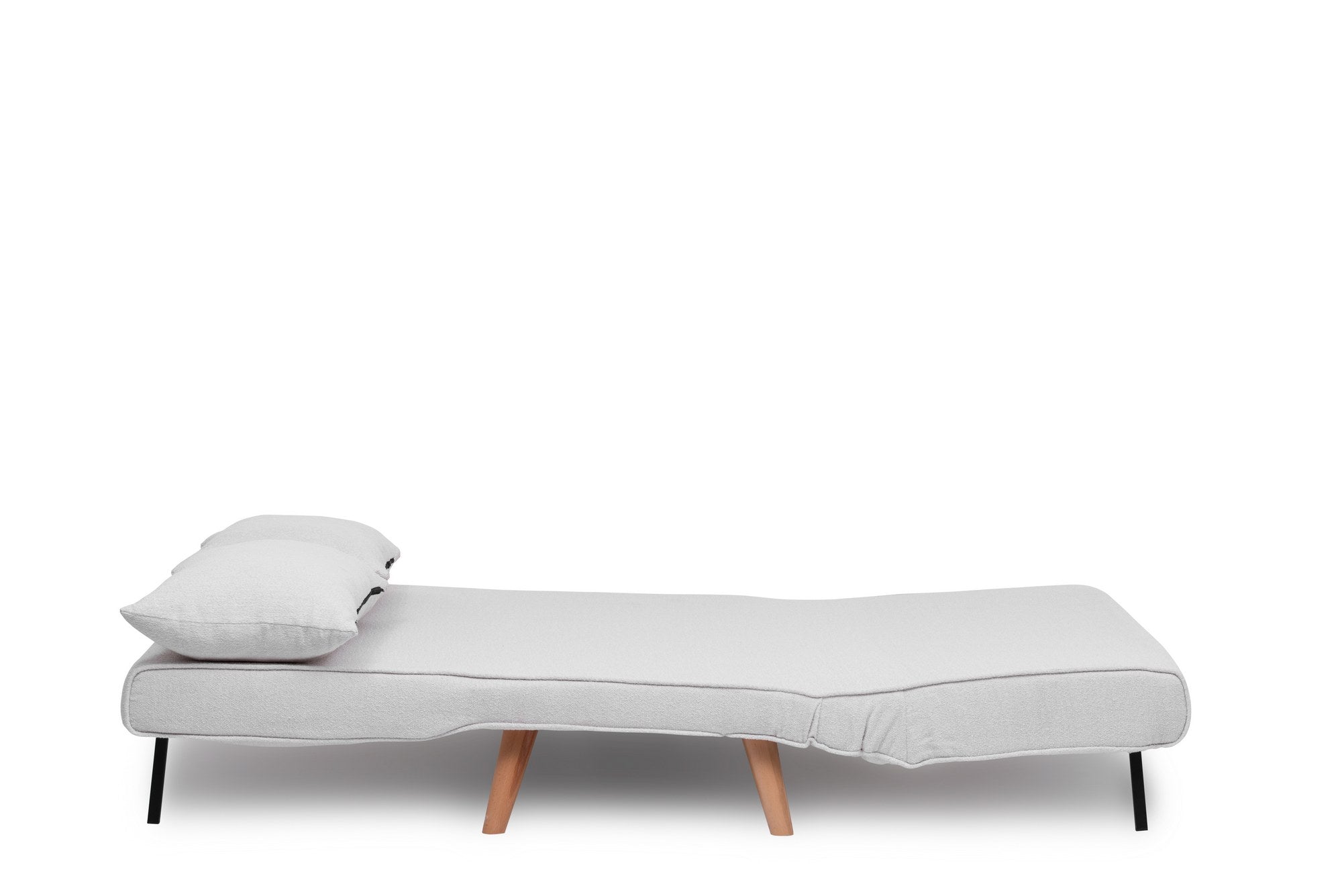 Sofá-cama elegante de 2 lugares, branco, 120 x 180 cm | Estrutura 100% metálica, tecido Teddy, encosto ajustável (14 níveis) | Conforto e versatilidade para uma vida moderna