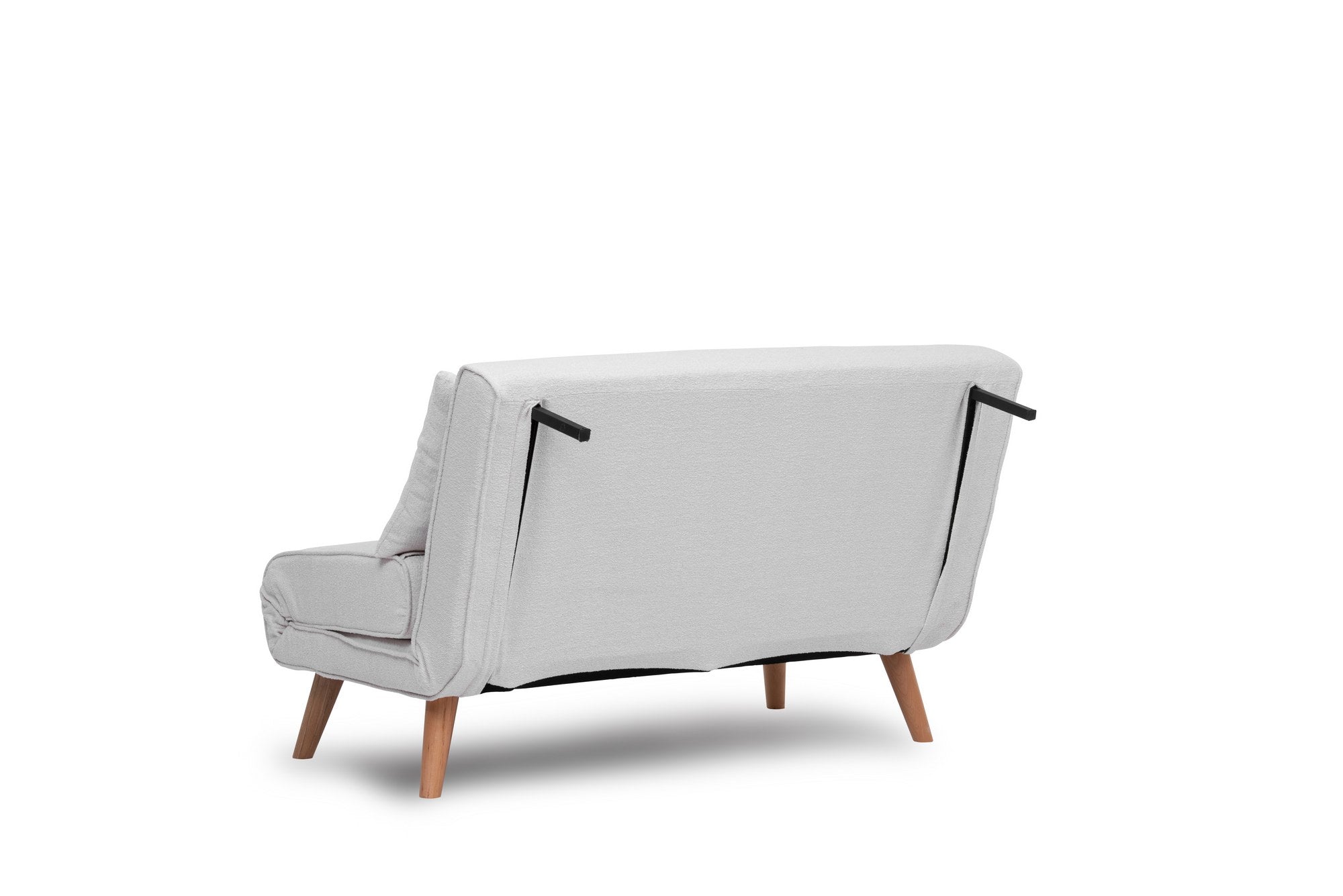 Sofá-cama elegante de 2 lugares, branco, 120 x 180 cm | Estrutura 100% metálica, tecido Teddy, encosto ajustável (14 níveis) | Conforto e versatilidade para uma vida moderna