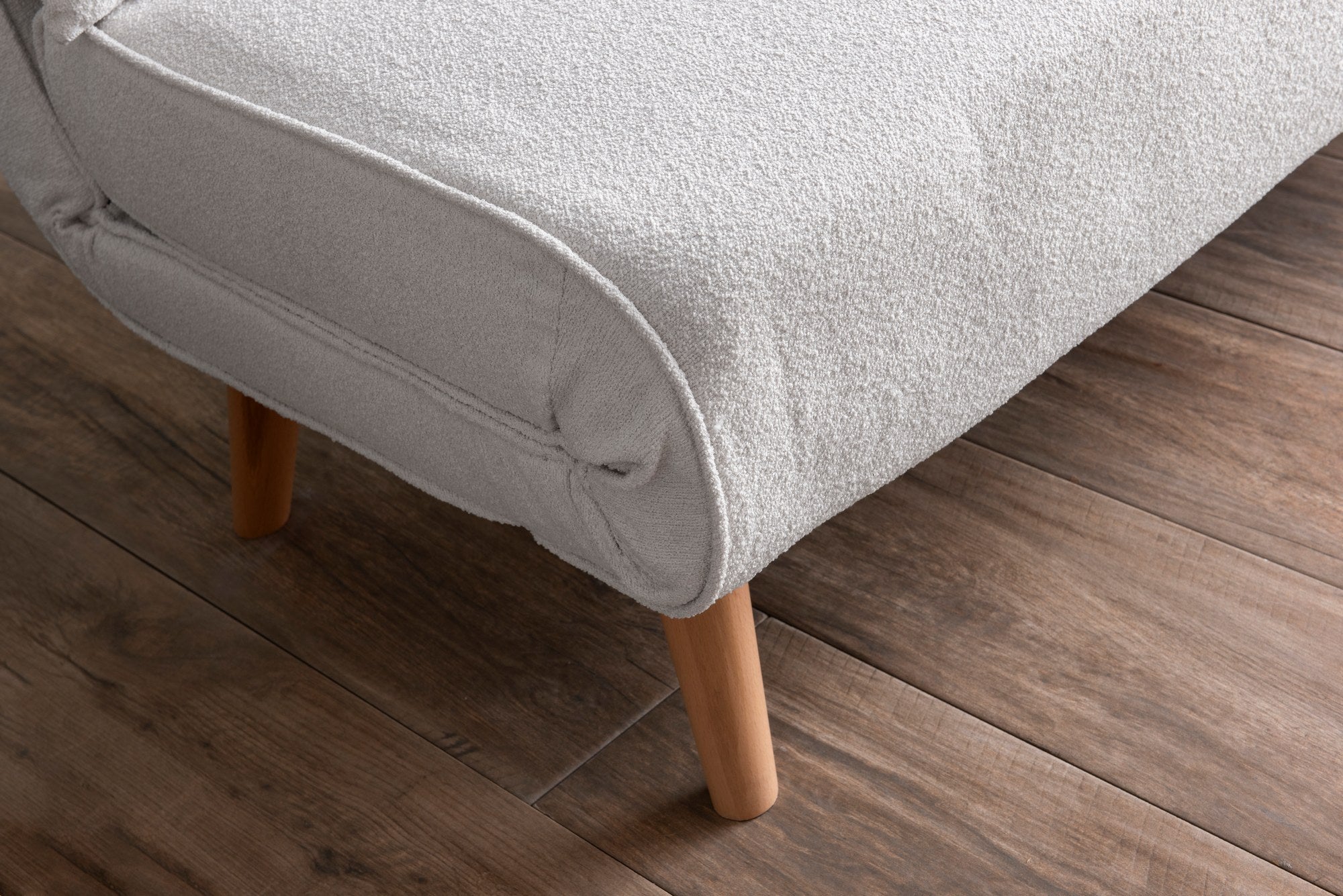 Sofá-cama elegante de 2 lugares, branco, 120 x 180 cm | Estrutura 100% metálica, tecido Teddy, encosto ajustável (14 níveis) | Conforto e versatilidade para uma vida moderna