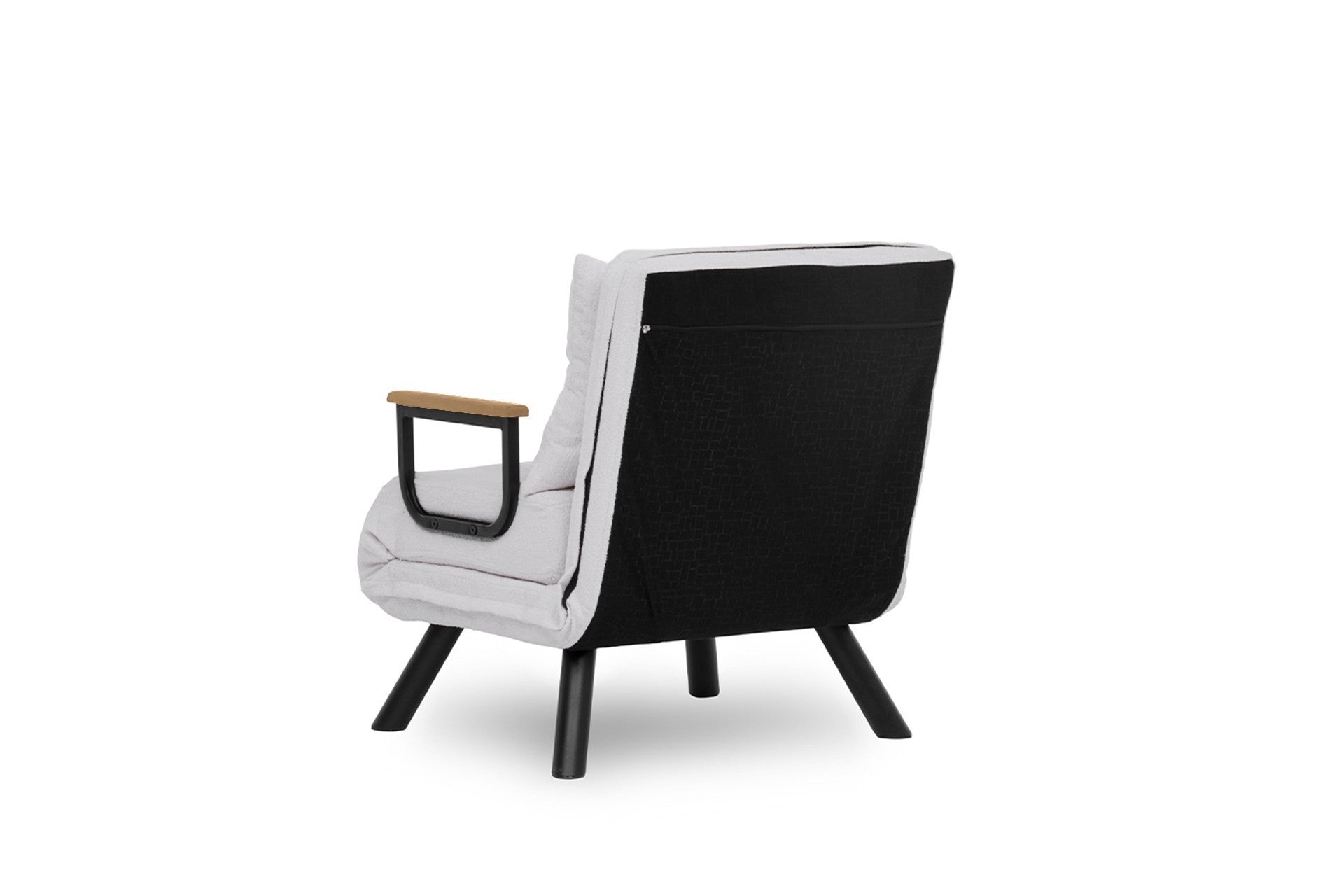 Sofá-cama versátil de 1 lugar, branco, estrutura 100% metálica, tecido Teddy, encosto ajustável em 14 níveis, fácil conversão, peso máximo de 100 kg, elegante e funcional