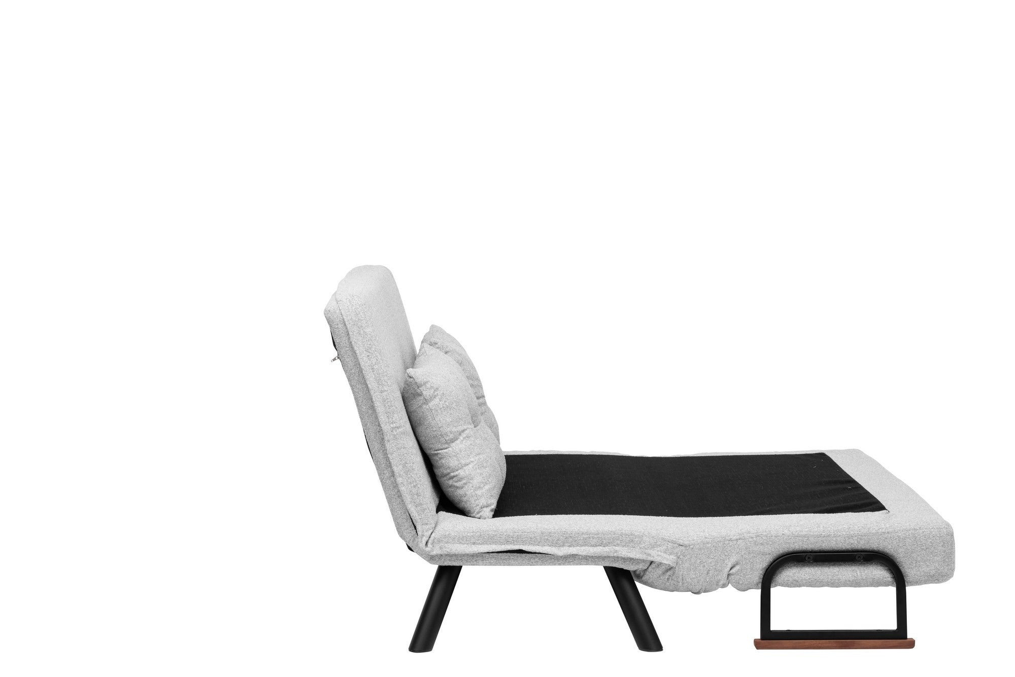 Sofá-cama elegante de 2 lugares, tecido Teddy cinza, estrutura 100% metálica | Encosto ajustável em 14 níveis, fácil conversão, peso máximo de 200 kg | Perfeito para espaços modernos