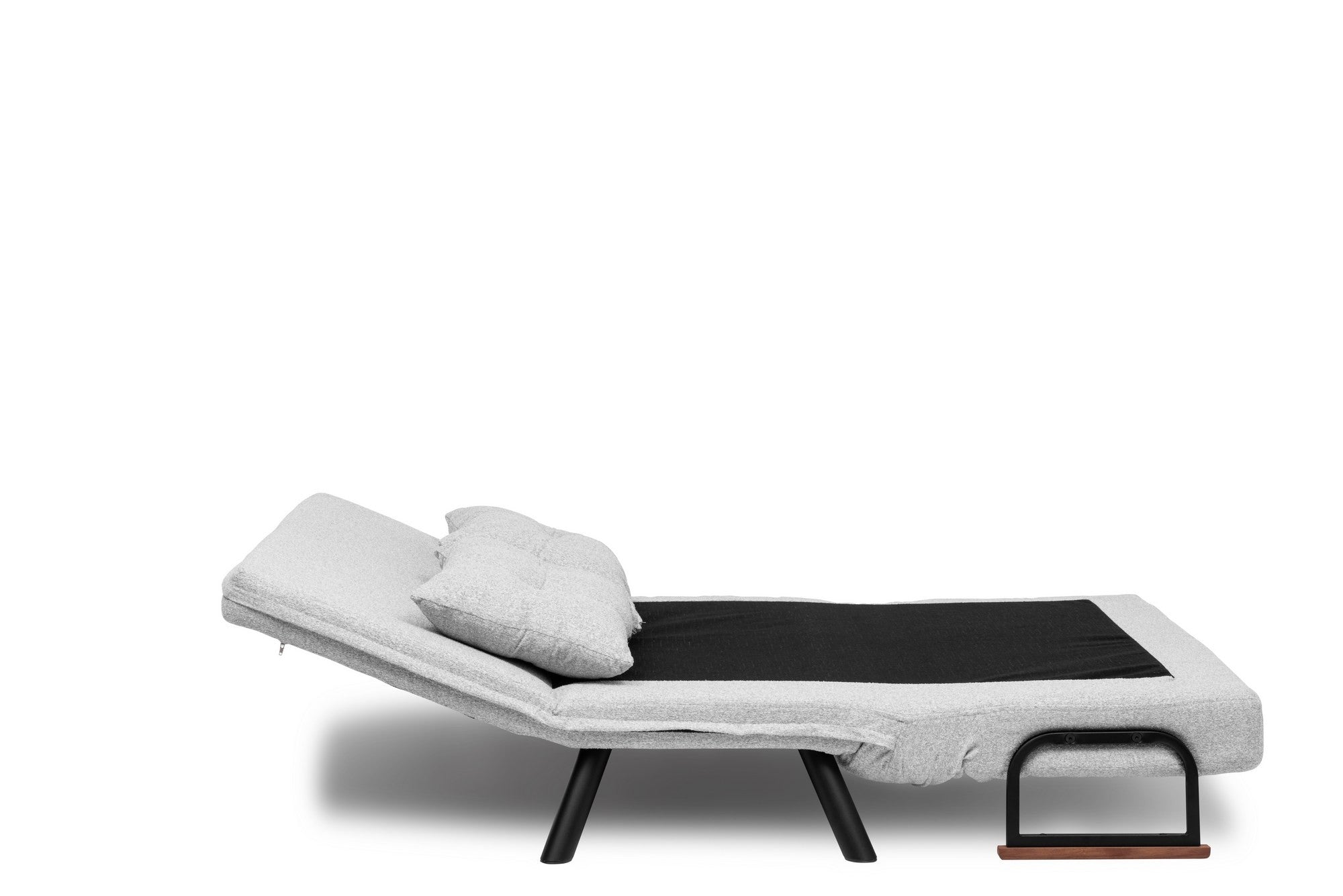 Sofá-cama elegante de 2 lugares, tecido Teddy cinza, estrutura 100% metálica | Encosto ajustável em 14 níveis, fácil conversão, peso máximo de 200 kg | Perfeito para espaços modernos