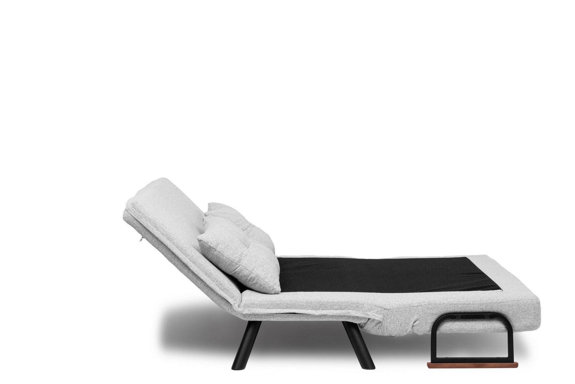 Sofá-cama elegante de 2 lugares, tecido Teddy cinza, estrutura 100% metálica | Encosto ajustável em 14 níveis, fácil conversão, peso máximo de 200 kg | Perfeito para espaços modernos