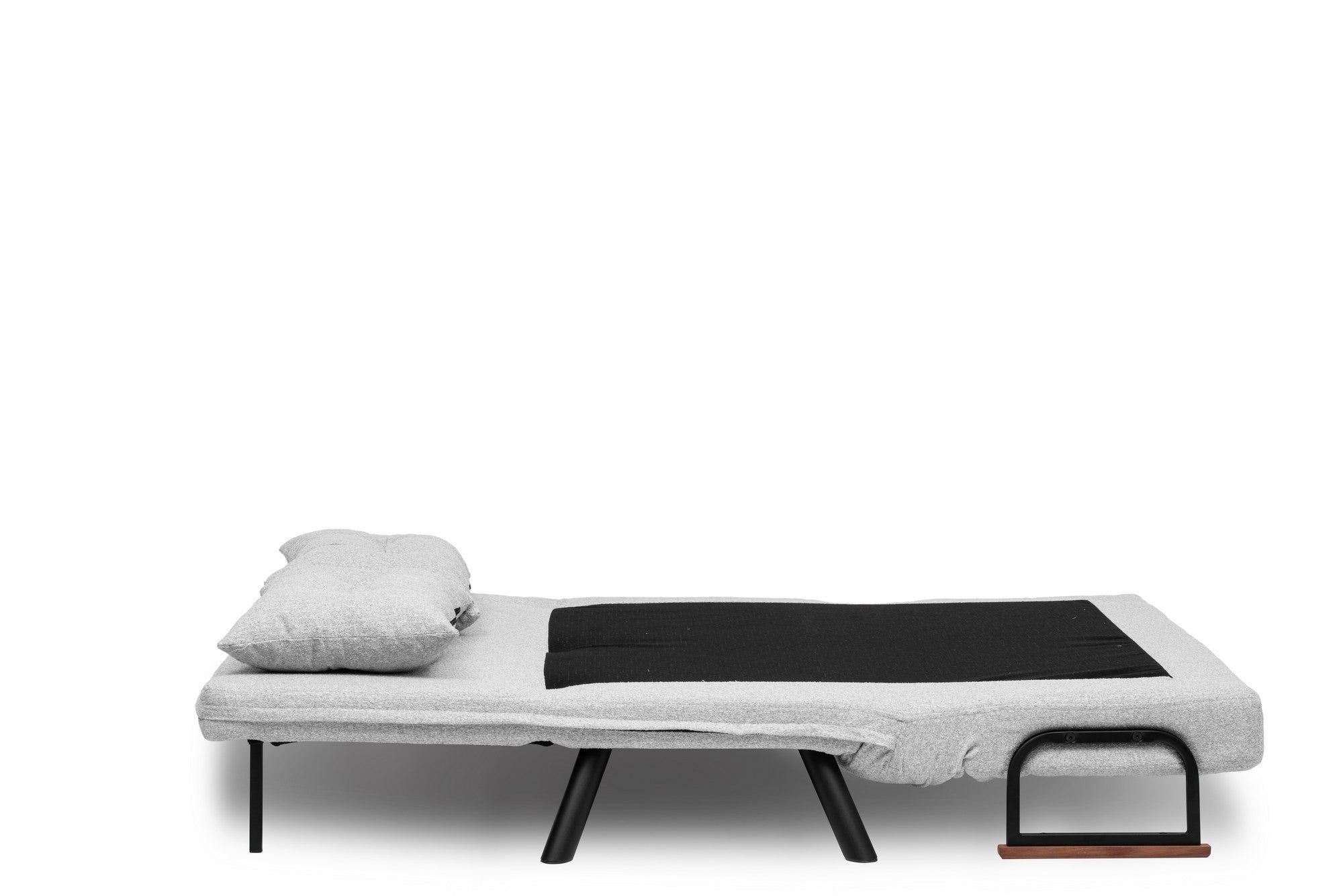 Sofá-cama elegante de 2 lugares, tecido Teddy cinza, estrutura 100% metálica | Encosto ajustável em 14 níveis, fácil conversão, peso máximo de 200 kg | Perfeito para espaços modernos