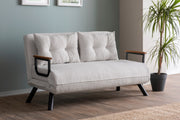 Sofá-cama elegante de 2 lugares, branco, 175 x 133 cm | Estrutura 100% metálica, tecido Teddy, encosto ajustável em 14 níveis | Perfeito para espaços modernos