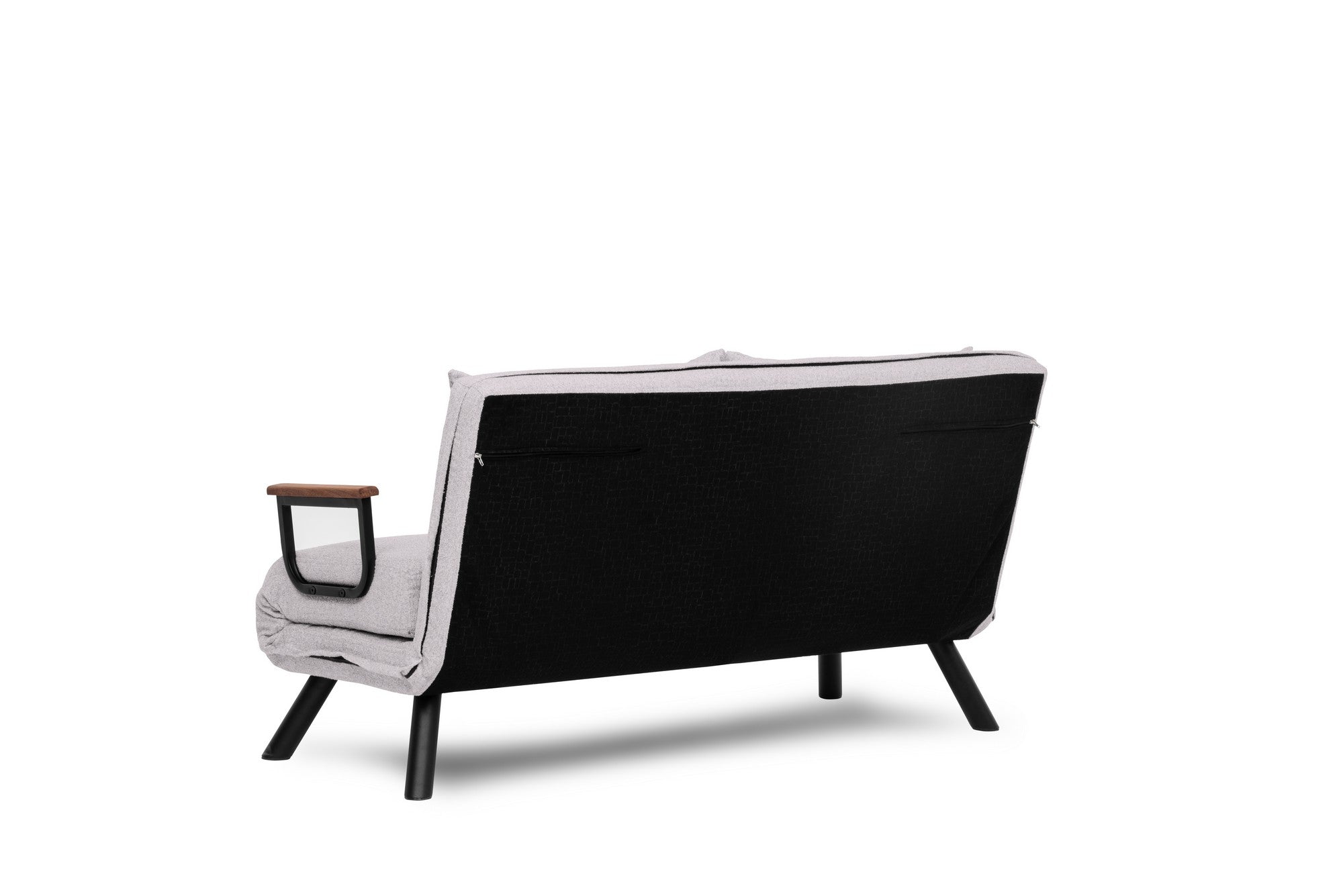 Sofá-cama elegante de 2 lugares, branco, 175 x 133 cm | Estrutura 100% metálica, tecido Teddy, encosto ajustável em 14 níveis | Perfeito para espaços modernos