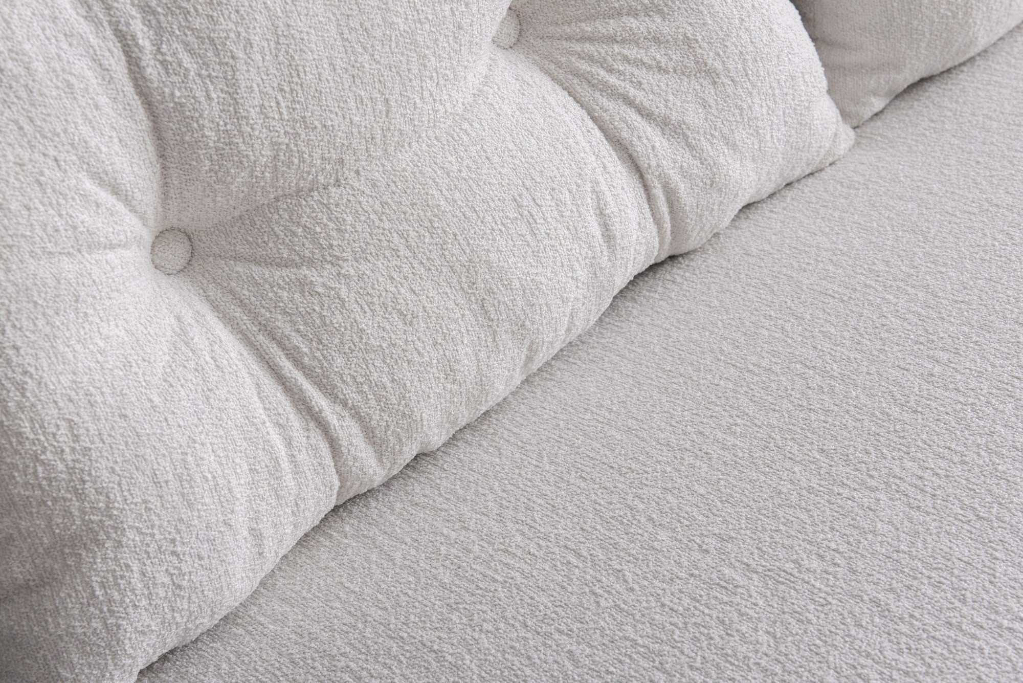 Sofá-cama elegante de 2 lugares, branco, 175 x 133 cm | Estrutura 100% metálica, tecido Teddy, encosto ajustável em 14 níveis | Perfeito para espaços modernos
