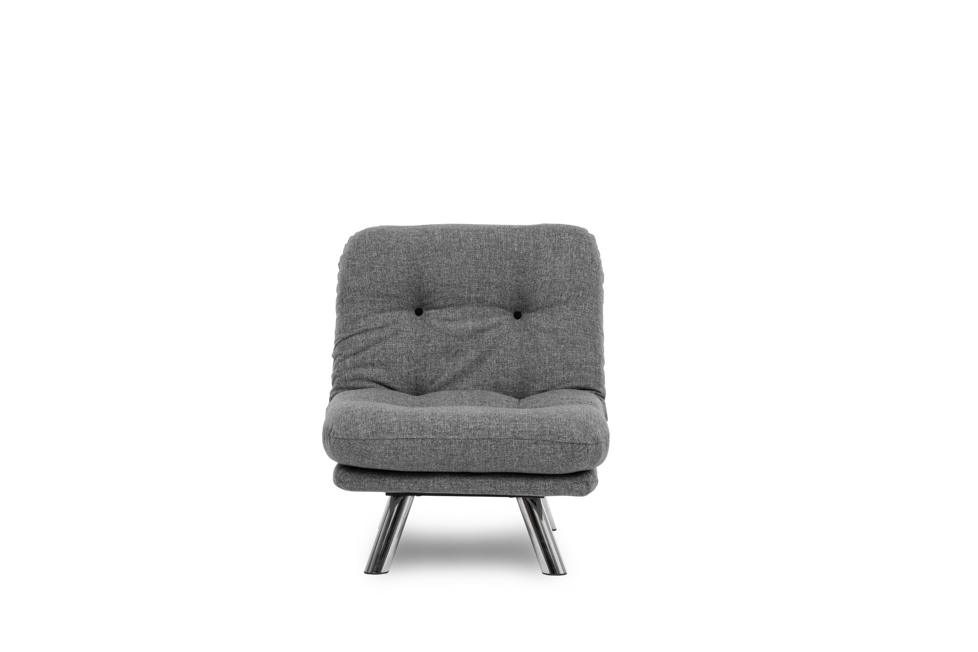 Sofá-cama versátil de 1 lugar, cinza claro, estrutura 100% metálica | Tecido de linho fácil de limpar, encosto multiposições | Perfeito para espaços pequenos, peso máximo de 100 kg