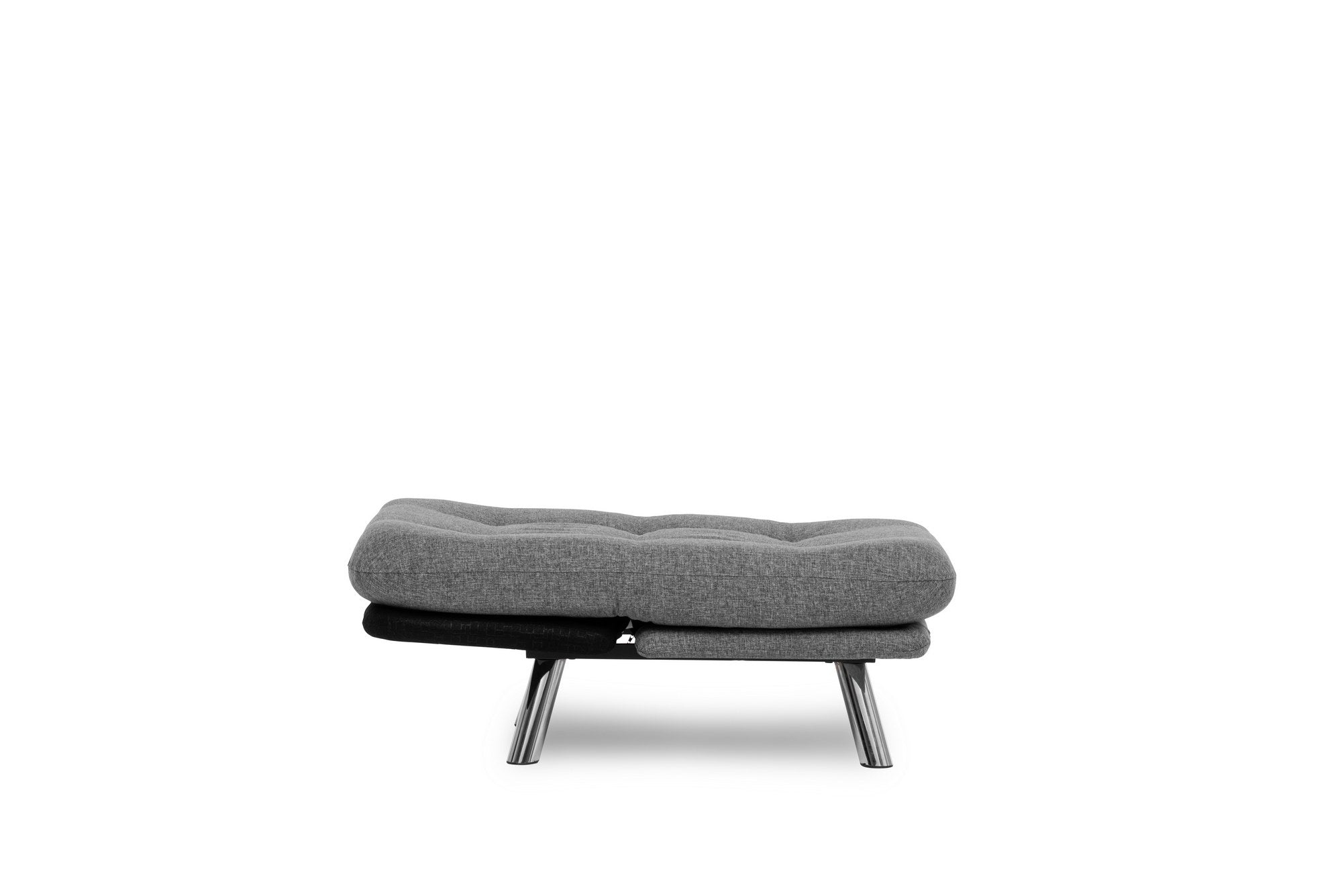 Sofá-cama versátil de 1 lugar, cinza claro, estrutura 100% metálica | Tecido de linho fácil de limpar, encosto multiposições | Perfeito para espaços pequenos, peso máximo de 100 kg