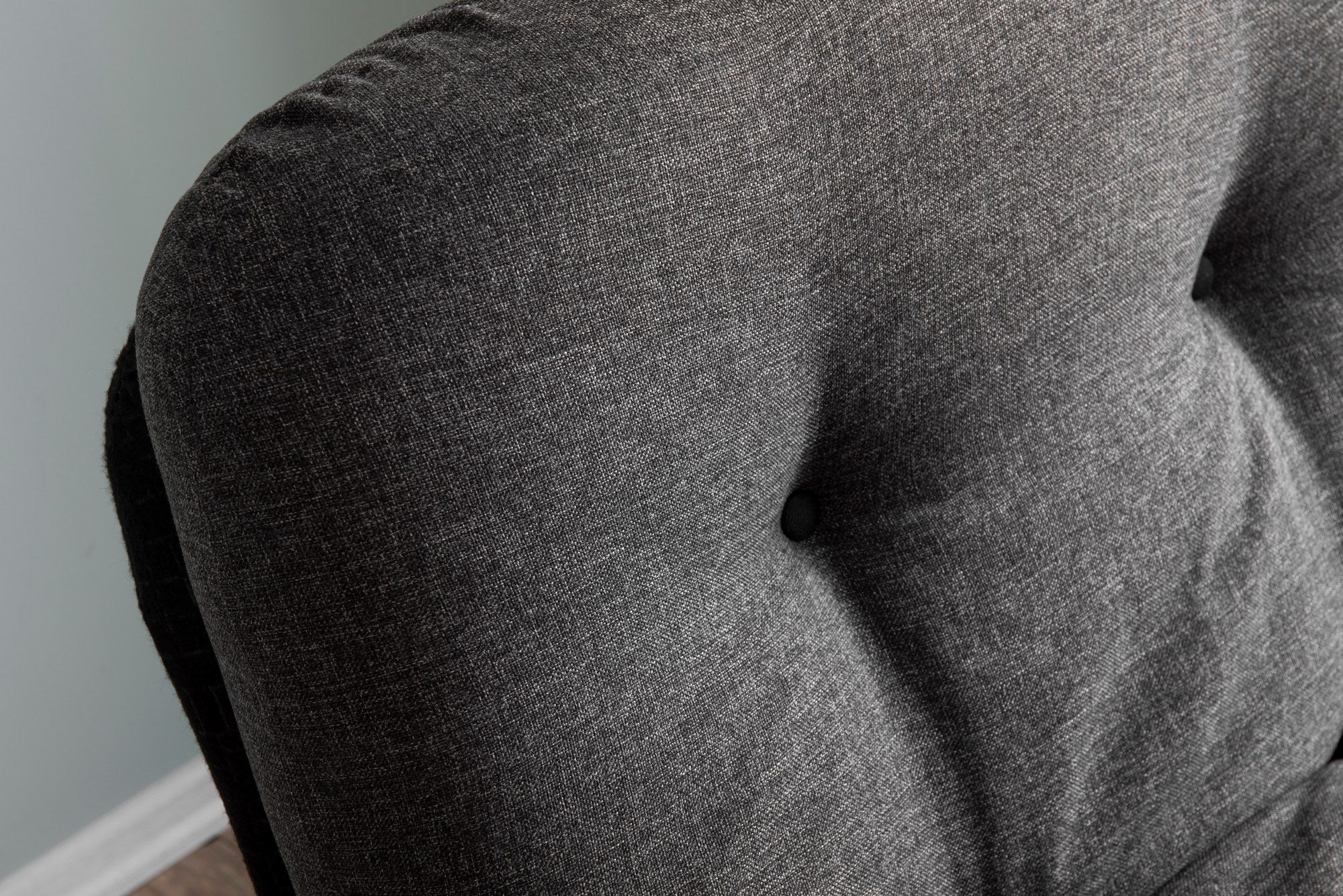 Sofá-cama versátil de 1 lugar, cinza escuro, estrutura 100% metálica, tecido de linho fácil de limpar | Encosto multiposições, capacidade de 100 kg, perfeito para espaços pequenos