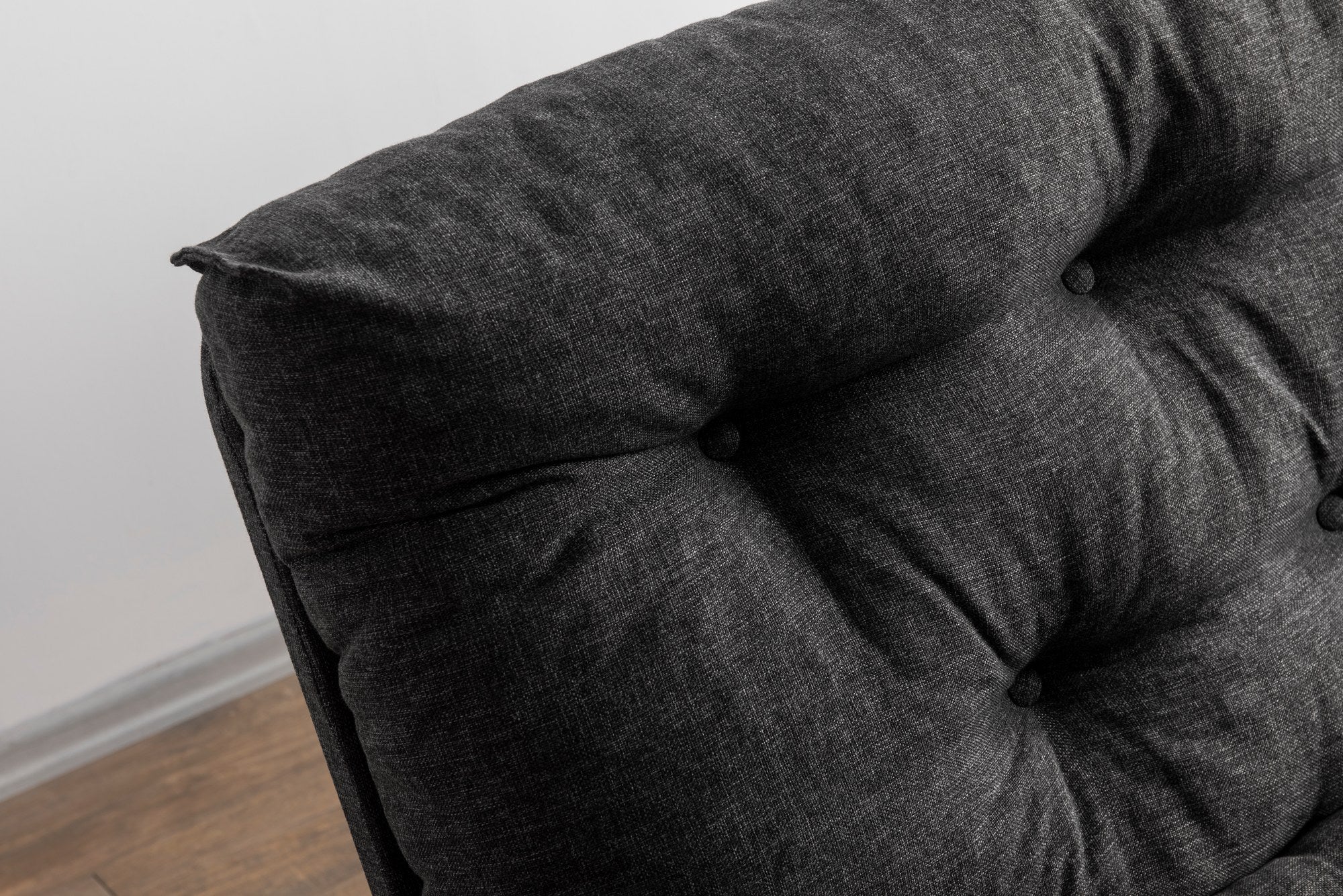 Sofá-cama de 3 lugares, linho cinza escuro, 185 x 82 x 92 cm | Estrutura 100% metálica, encosto ajustável em 14 níveis, transforma-se facilmente em cama | Elegante e funcional