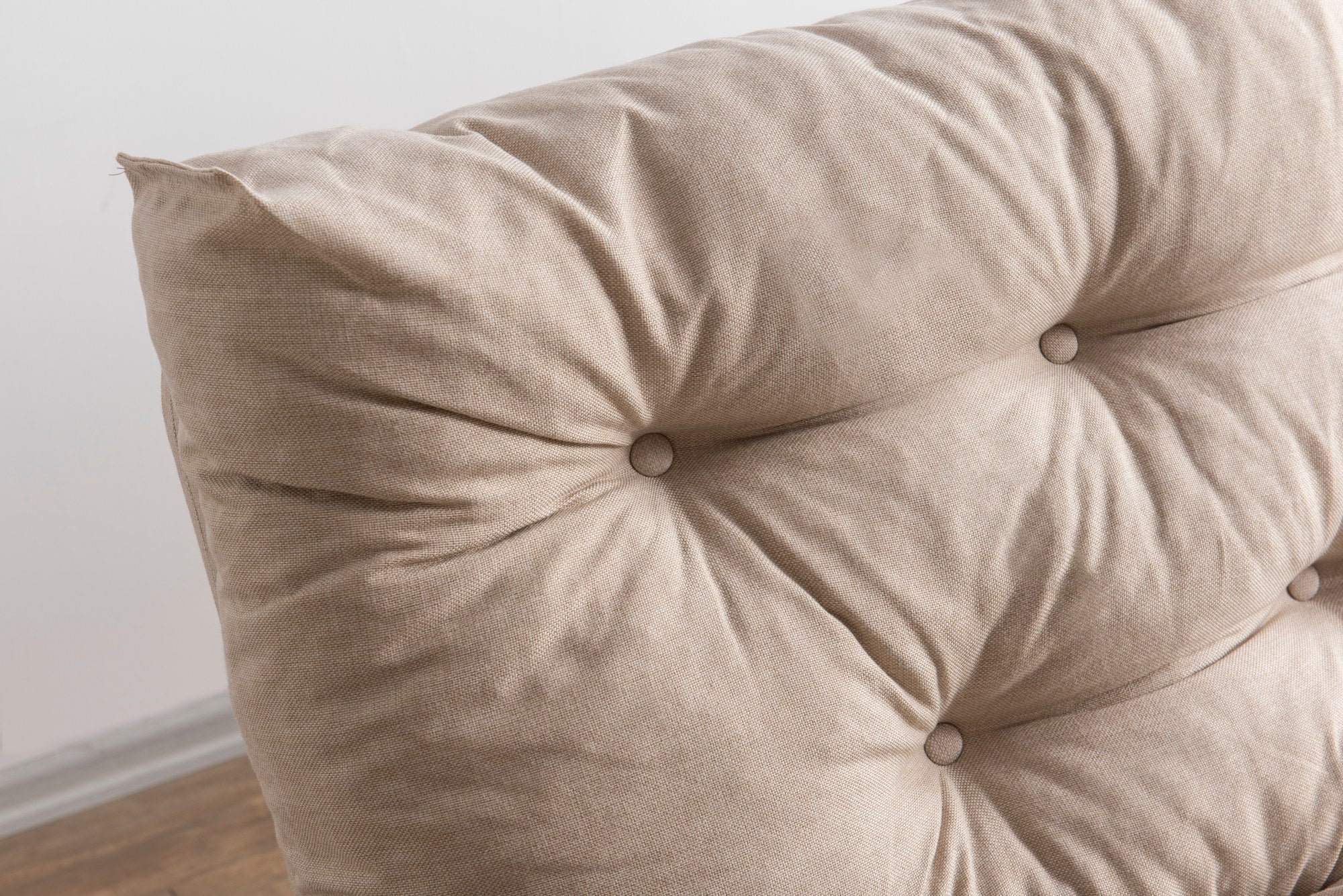 Sofá-cama de 3 lugares, linho creme, 185 x 82 x 92 cm | Estrutura 100% metálica, encosto ajustável em 14 níveis, transforma-se em cama | Elegante e funcional para uma vida moderna