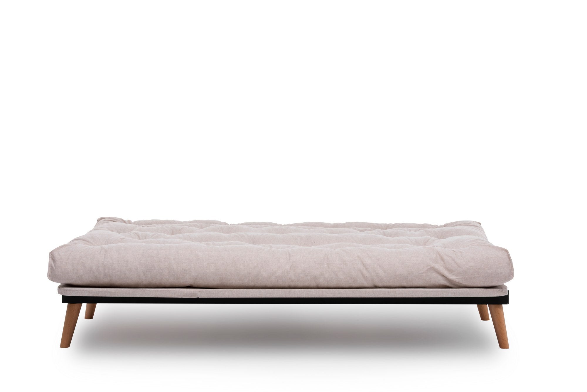 Sofá-cama de 3 lugares, linho creme, 185 x 82 x 92 cm | Estrutura 100% metálica, encosto ajustável em 14 níveis, transforma-se em cama | Elegante e funcional para uma vida moderna