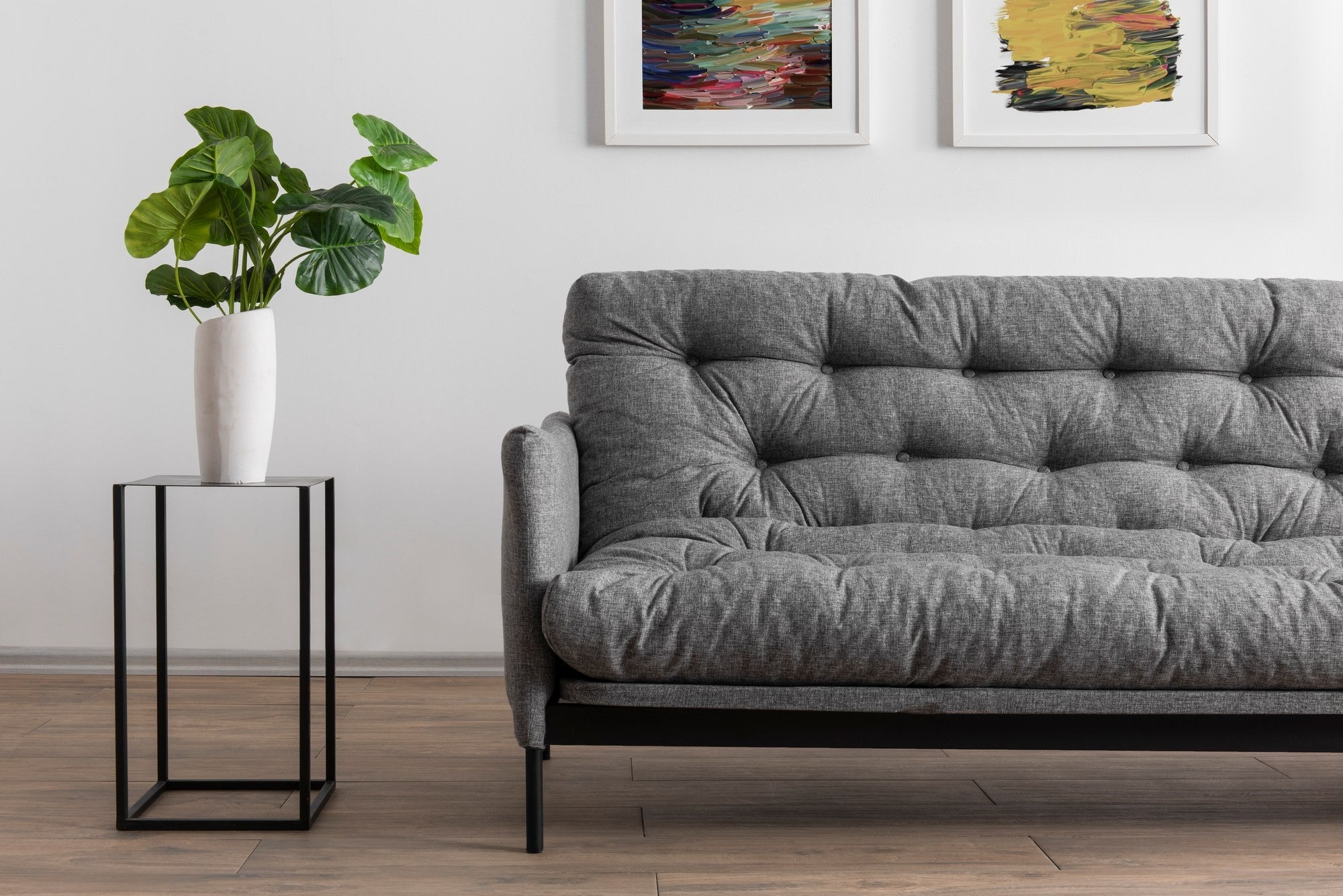 Sofá-cama versátil de 3 lugares, linho cinza claro, 200 cm | Estrutura 100% metálica, encosto ajustável em 14 níveis, fácil conversão, peso máximo de 100 kg | Perfeito para espaços modernos