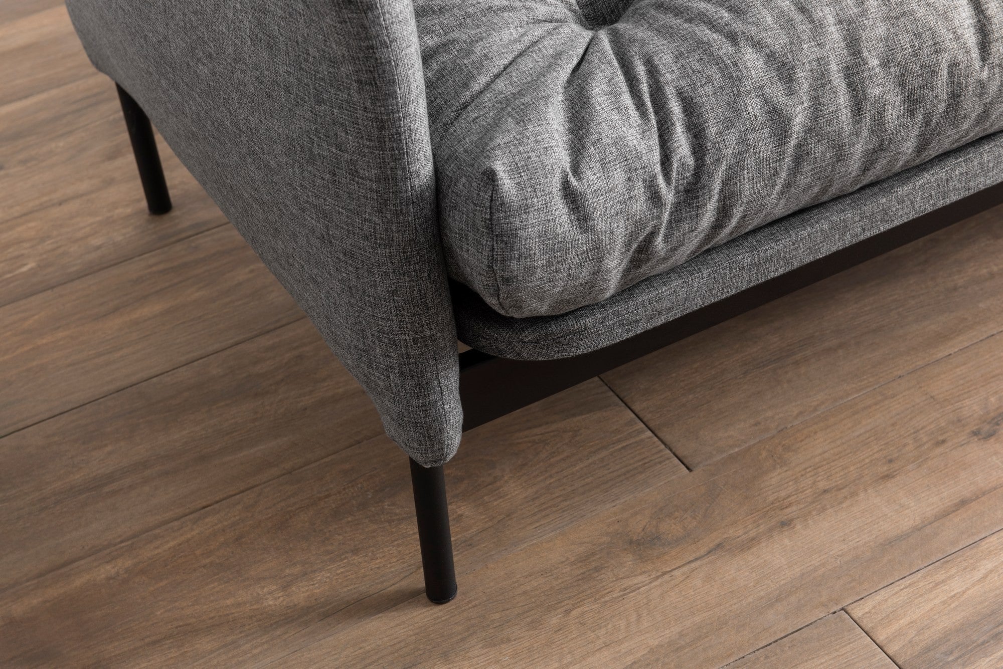 Sofá-cama versátil de 3 lugares, linho cinza claro, 200 cm | Estrutura 100% metálica, encosto ajustável em 14 níveis, fácil conversão, peso máximo de 100 kg | Perfeito para espaços modernos
