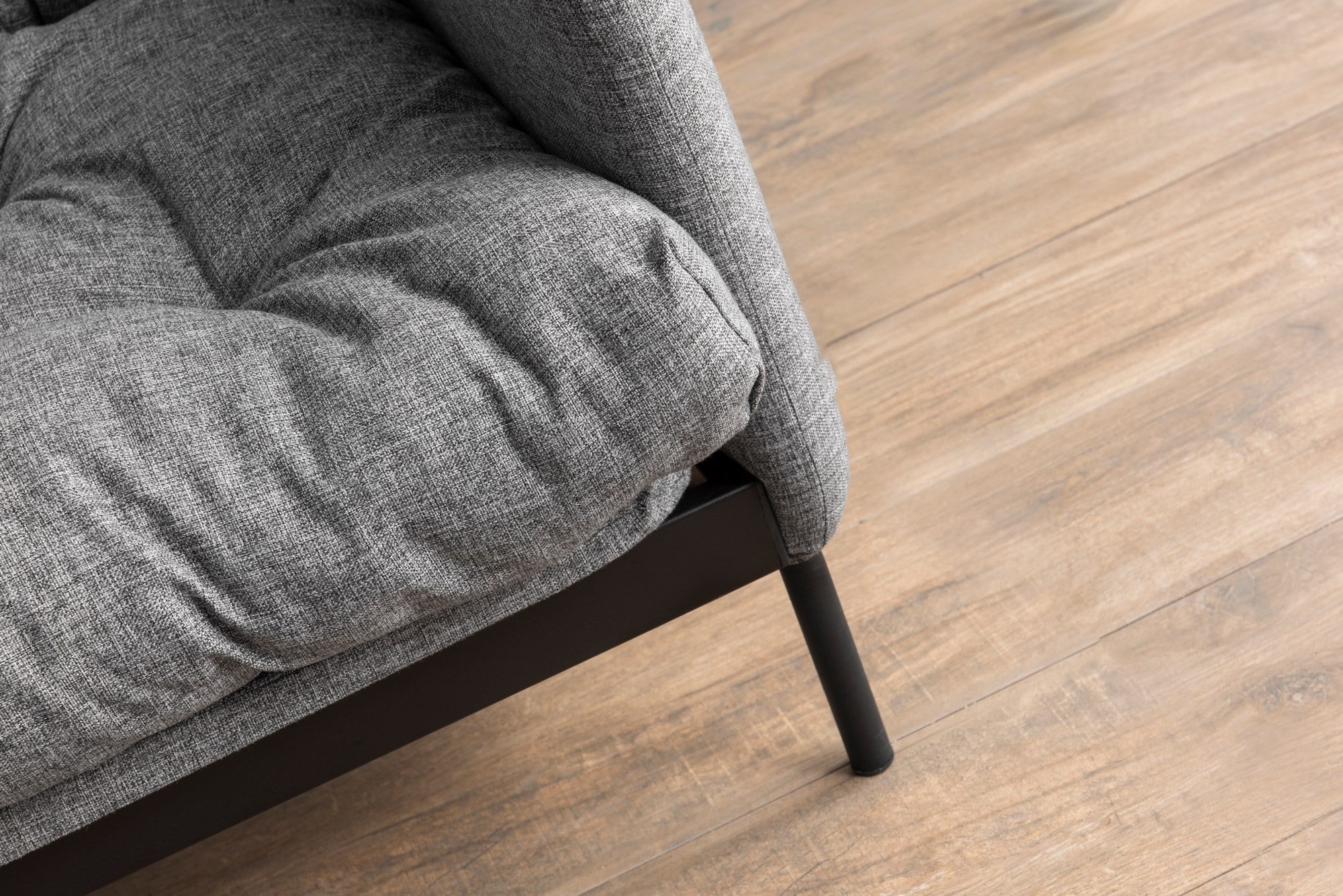 Sofá-cama versátil de 3 lugares, linho cinza claro, 200 cm | Estrutura 100% metálica, encosto ajustável em 14 níveis, fácil conversão, peso máximo de 100 kg | Perfeito para espaços modernos