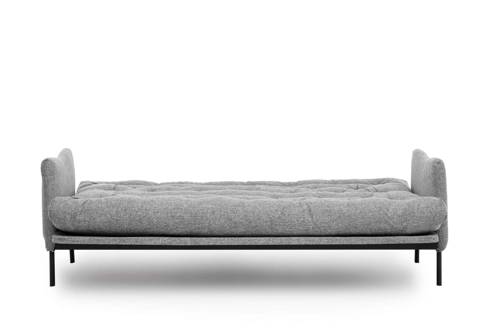 Sofá-cama versátil de 3 lugares, linho cinza claro, 200 cm | Estrutura 100% metálica, encosto ajustável em 14 níveis, fácil conversão, peso máximo de 100 kg | Perfeito para espaços modernos