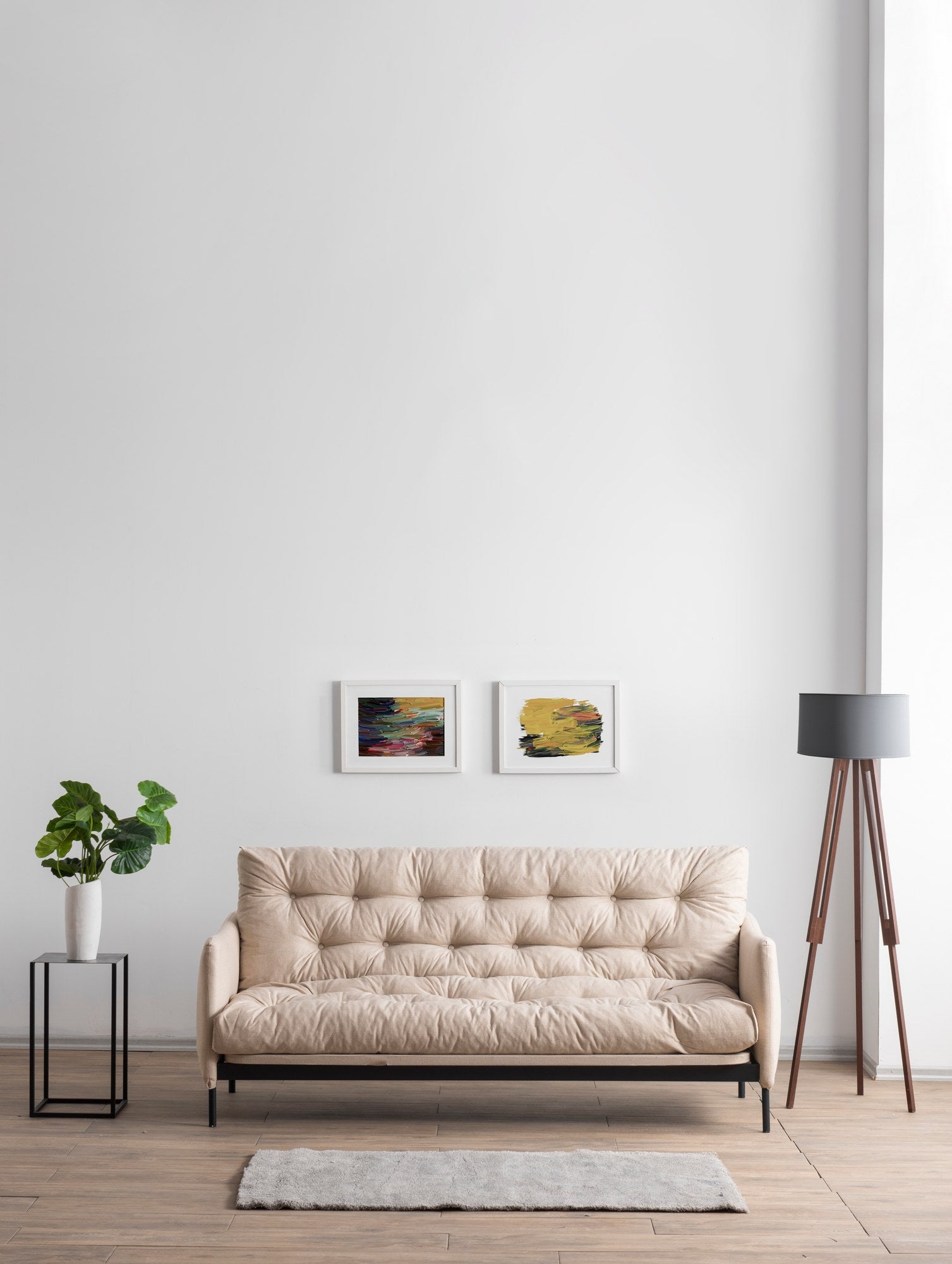 Sofá-cama de 3 lugares, linho creme, 200 cm | Estrutura 100% metálica, encosto ajustável em 14 níveis, transforma-se em cama (185 x 120 cm) | Elegante e funcional para uma vida moderna