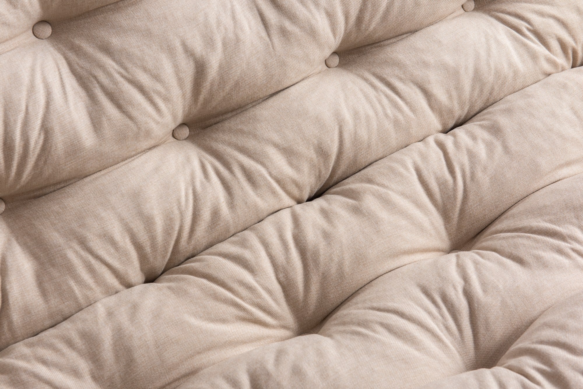 Sofá-cama de 3 lugares, linho creme, 200 cm | Estrutura 100% metálica, encosto ajustável em 14 níveis, transforma-se em cama (185 x 120 cm) | Elegante e funcional para uma vida moderna