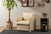 Sofá-cama de 1 lugar-Saga-Creme