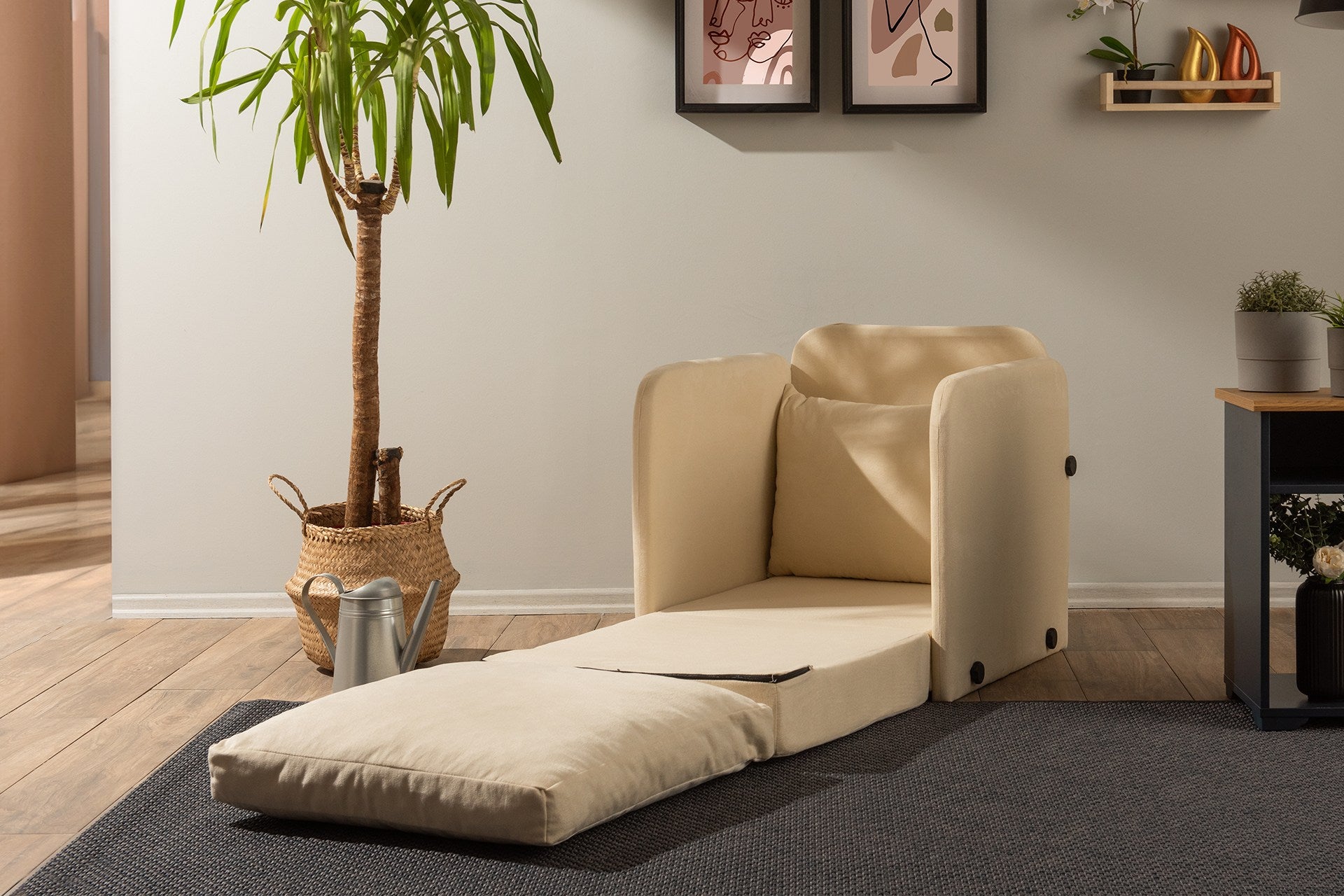 Sofá-cama de 1 lugar-Saga-Creme