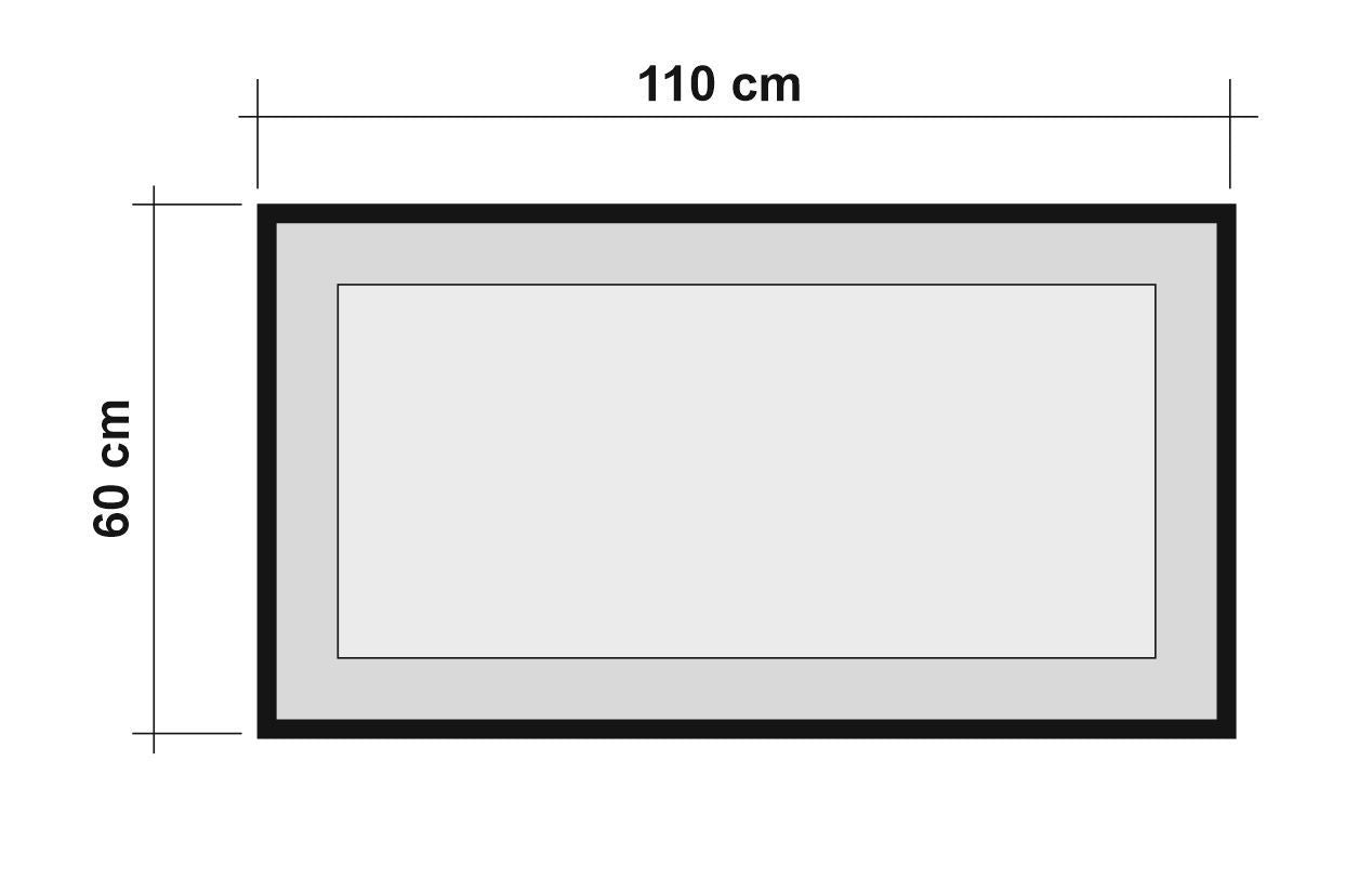 Espelho decorativo elegante em aglomerado, 110 x 60 cm, pinho atlântico e preto | 100% revestido em melamina, 1,5 cm de espessura | Montável na parede, ideal para decoração hoteleira e industrial