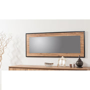 Espelho decorativo elegante em aglomerado, pinho atlântico e preto, 150 x 60 cm | 100% revestido em melamina, 1,5 cm de espessura | Montável na parede, ideal para decoração de hotéis e indústrias