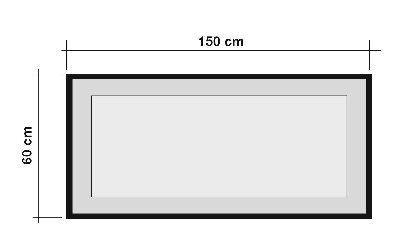Espelho decorativo elegante em aglomerado, pinho atlântico e preto, 150 x 60 cm | 100% revestido em melamina, 1,5 cm de espessura | Montável na parede, ideal para decoração de hotéis e indústrias