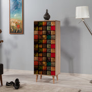 Sapateira moderna, carvalho Sonoma, 50 x 135 x 38 cm | 100% revestida em melamina, pernas em madeira de carpa, revestimento UV, montável na parede, solução de armazenamento elegante e funcional