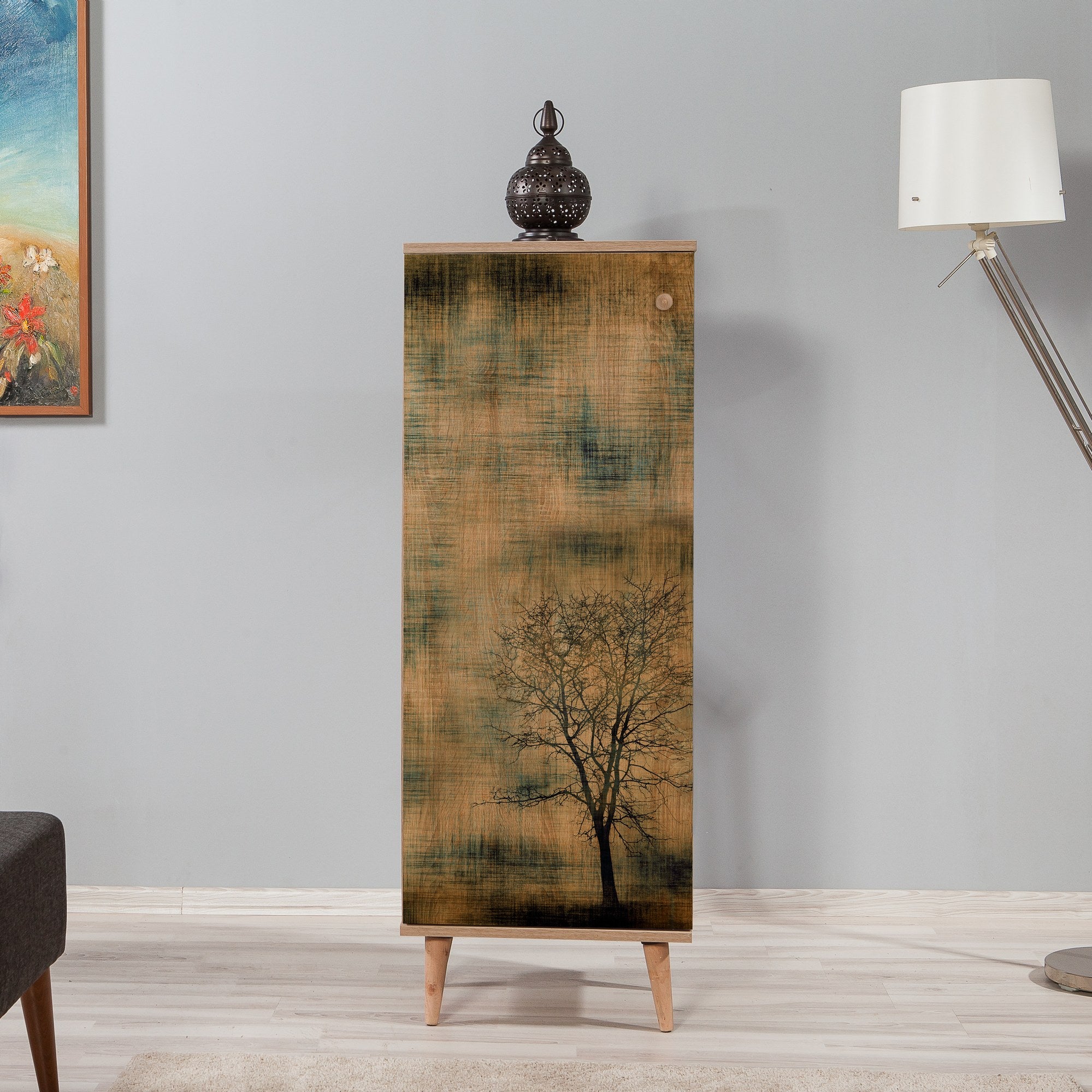 Sapateira estilosa, carvalho Sonoma, 50 x 135 x 38 cm | Revestimento 100% melamina, pernas de madeira de carpa, revestimento UV | Montável na parede, armazenamento elegante para casas modernas