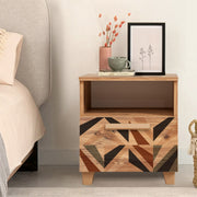 Mesa de cabeceira moderna com várias prateleiras, pinho do Atlântico, 45 x 52 x 40 cm | 100% revestida em melamina, com bordas em PVC, para montagem na parede, solução de armazenamento elegante
