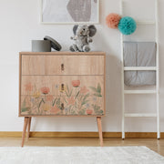 Elegante mesa de cabeceira em carvalho Sonoma com pernas de madeira, 80 x 89 x 40 cm | Revestimento 100% melamina, impressão digital UV | Montável na parede, armazenamento elegante para quartos modernos e infantis