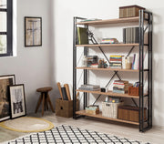 Estante Industrial – 130 x 180 x 35 cm – Pinheiro Atlântico e Preto – Melamina