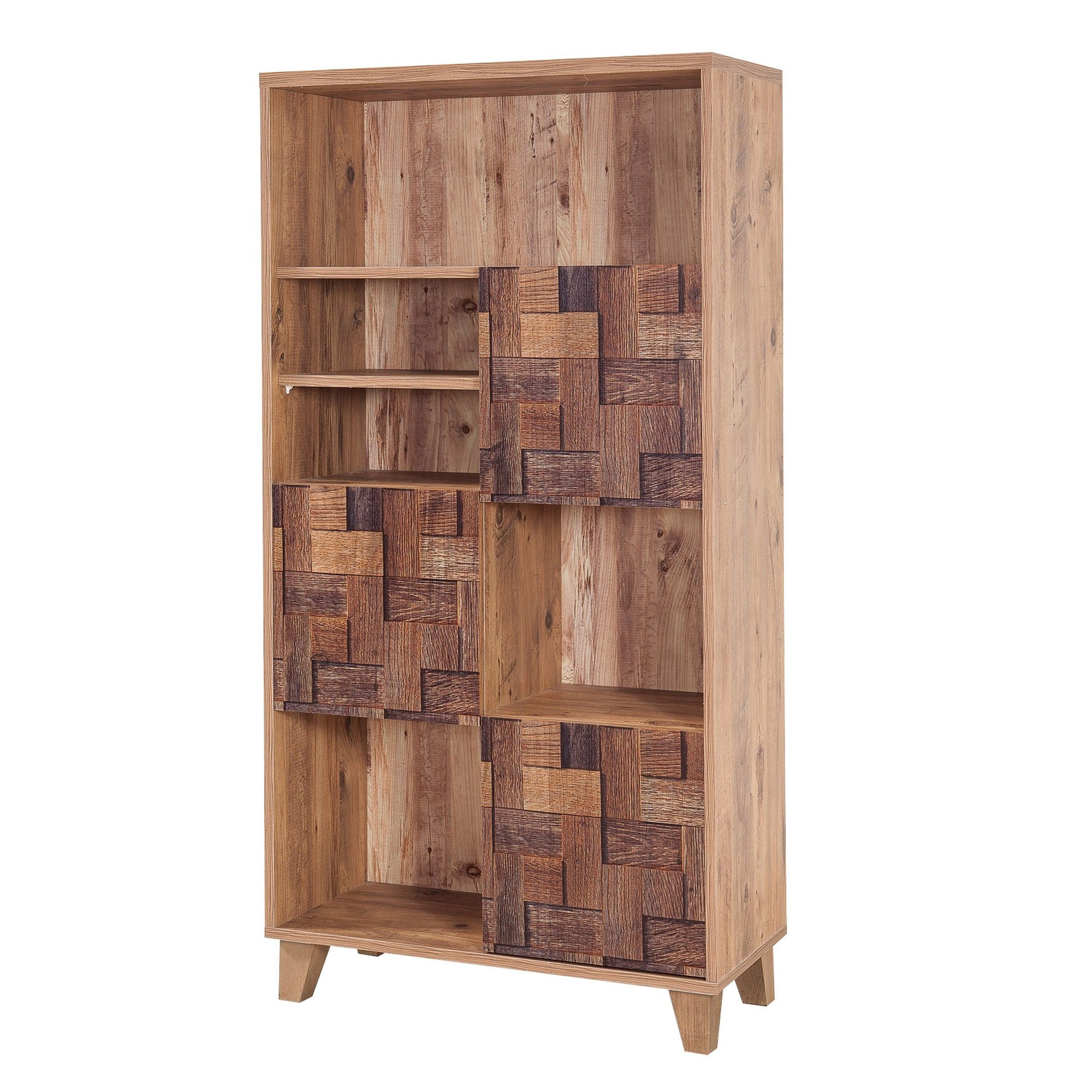 Estante elegante – 80 x 155 x 36 cm – Pinho Atlântico – Melamina