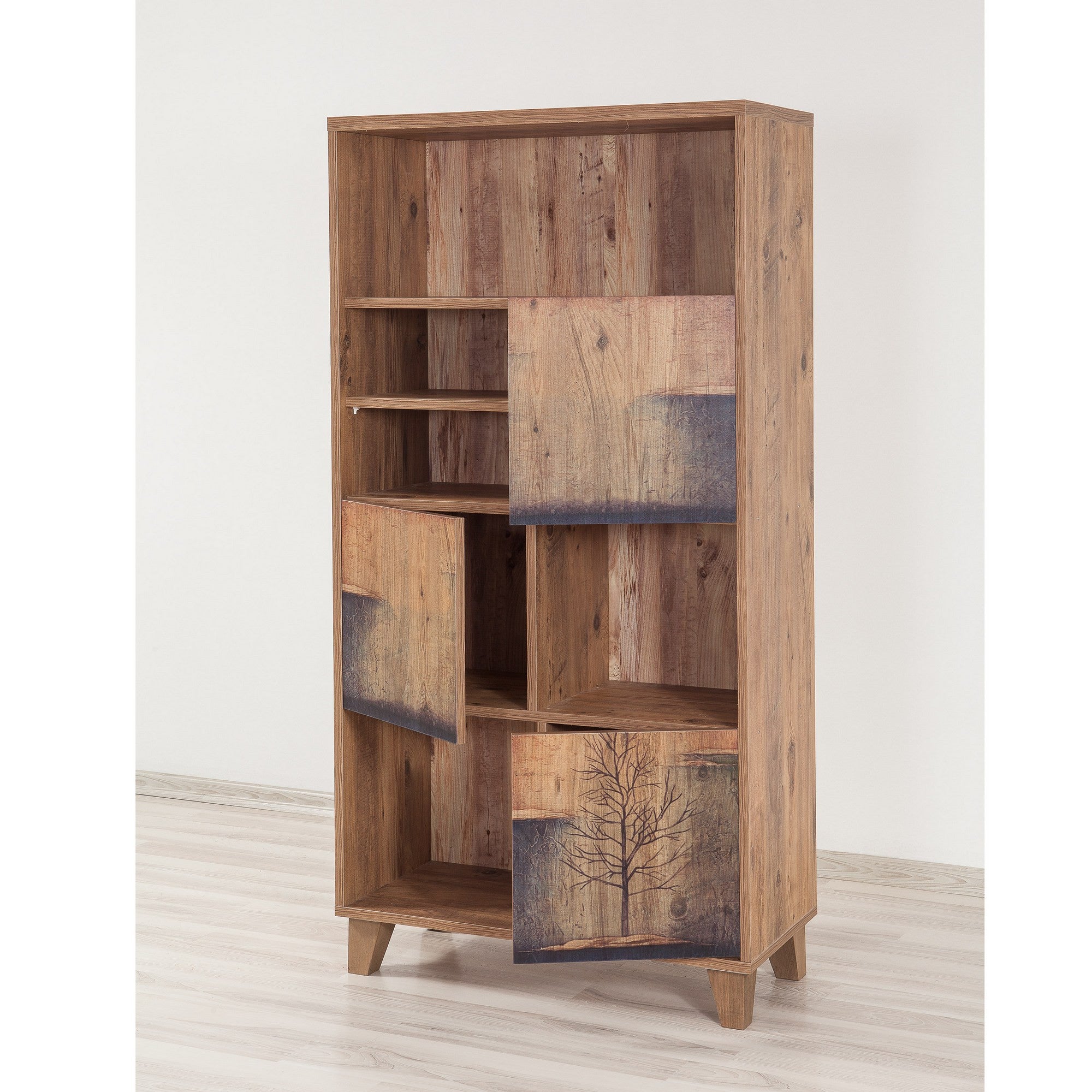 Estante elegante em pinho atlântico – 80 x 155 x 36 cm – 100% revestida em melamina