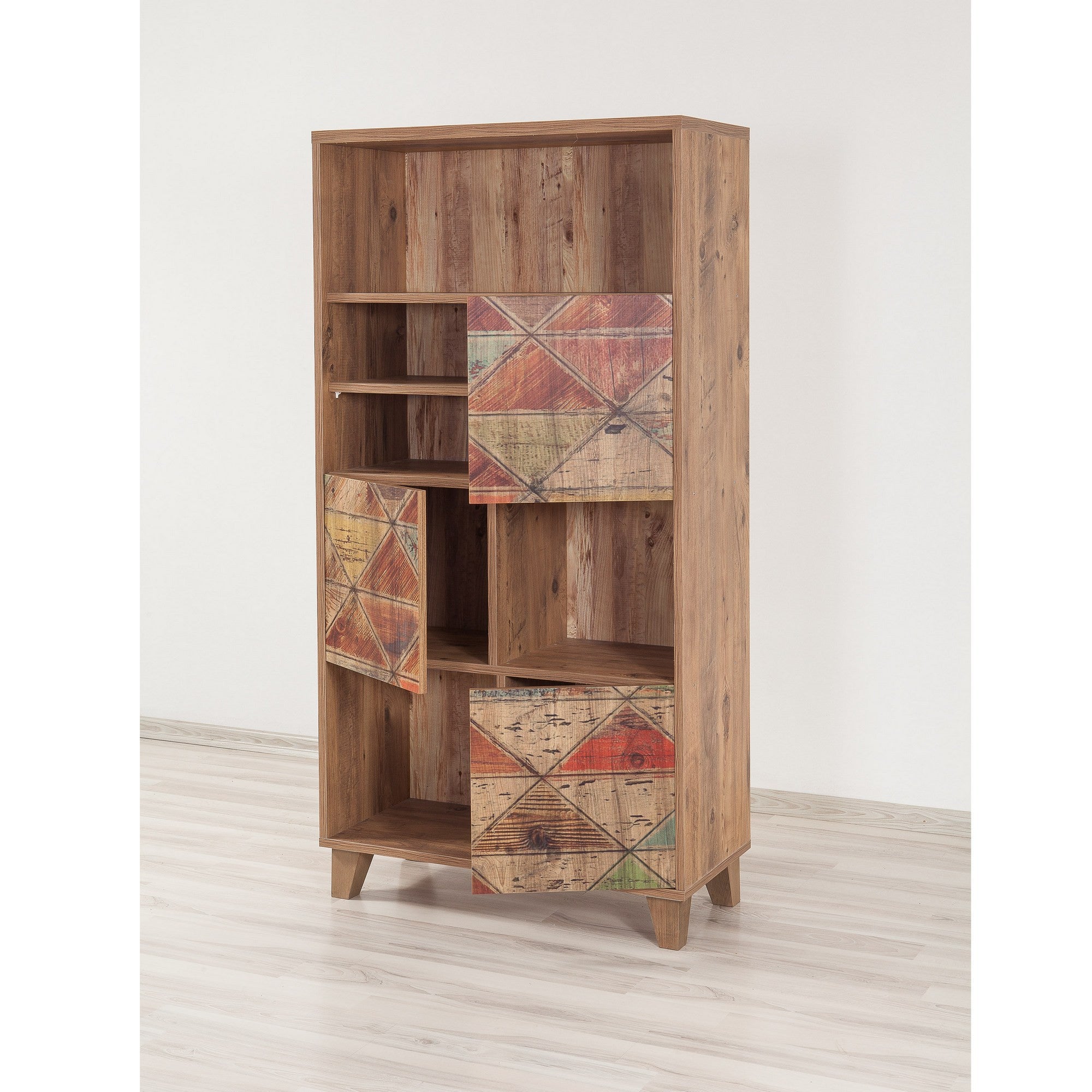 Estante em painel de partículas revestida em melamina – 80 x 155 x 36 cm – Pinho Atlântico – Madeira