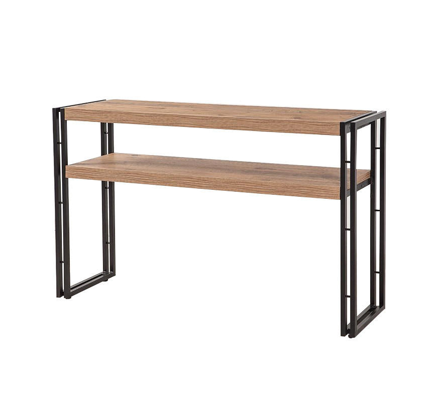 Aparador elegante com estrutura de metal, pinho atlântico e preto, 140 x 80 x 35 cm | 100% revestido em melamina, 45 mm de espessura | Montável na parede, design industrial, amplo espaço de armazenamento