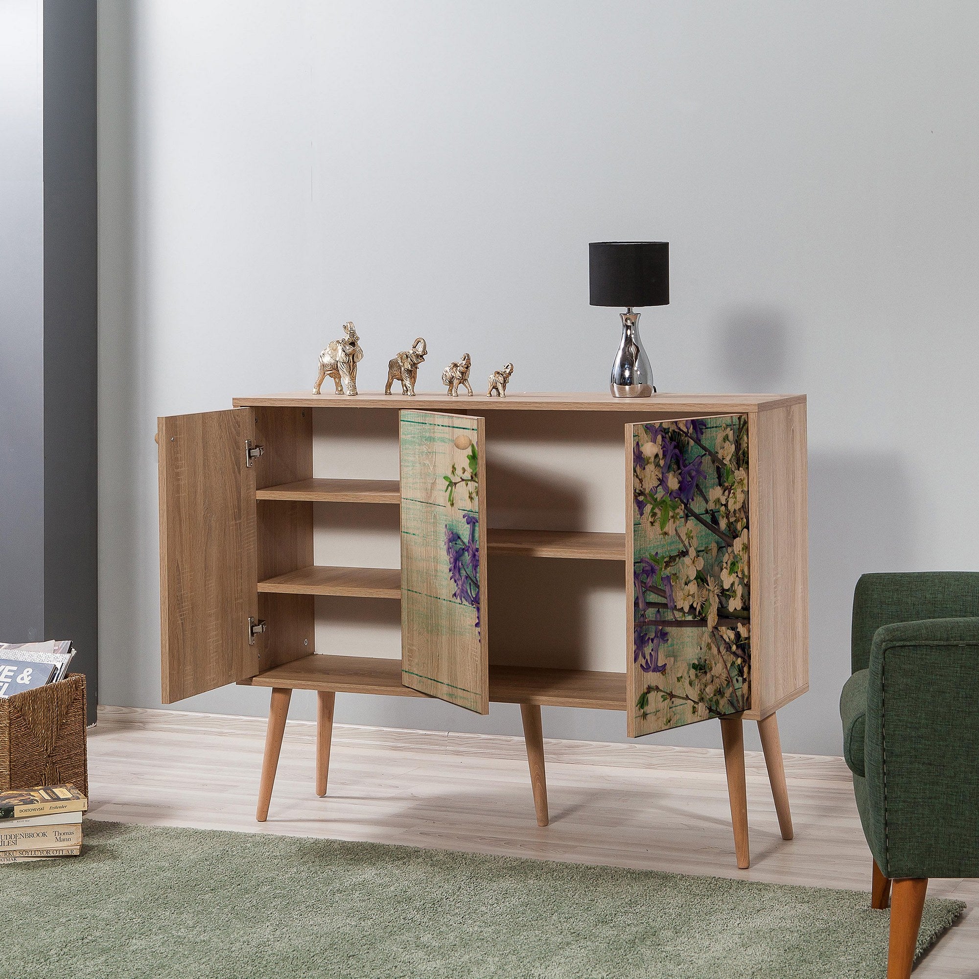 Aparador – 120 x 90 x 36 cm – Carvalho Sonoma – Melamina