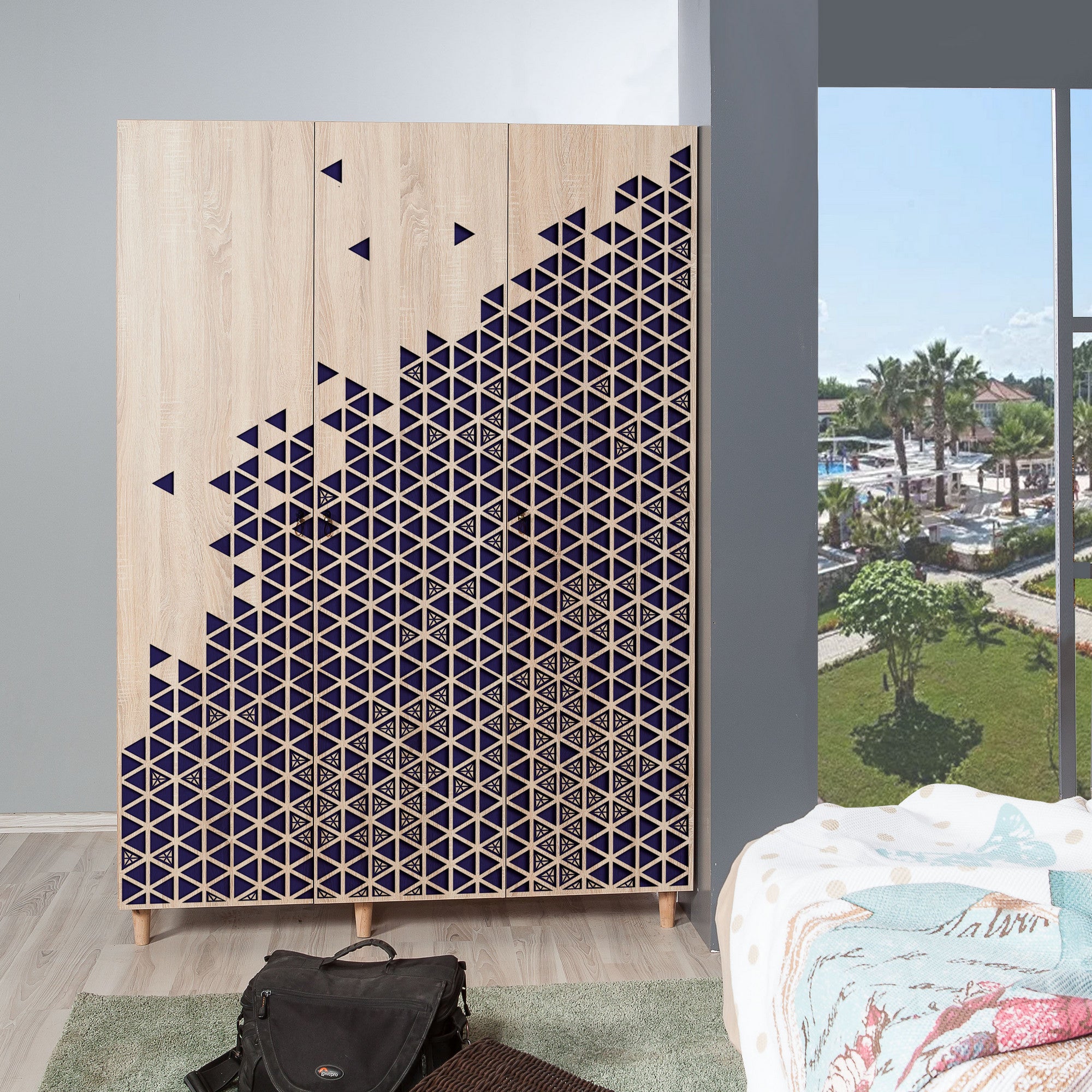 Guarda-roupa moderno – 135 x 192 x 52 cm – Carvalho Sonoma – 100% melamina