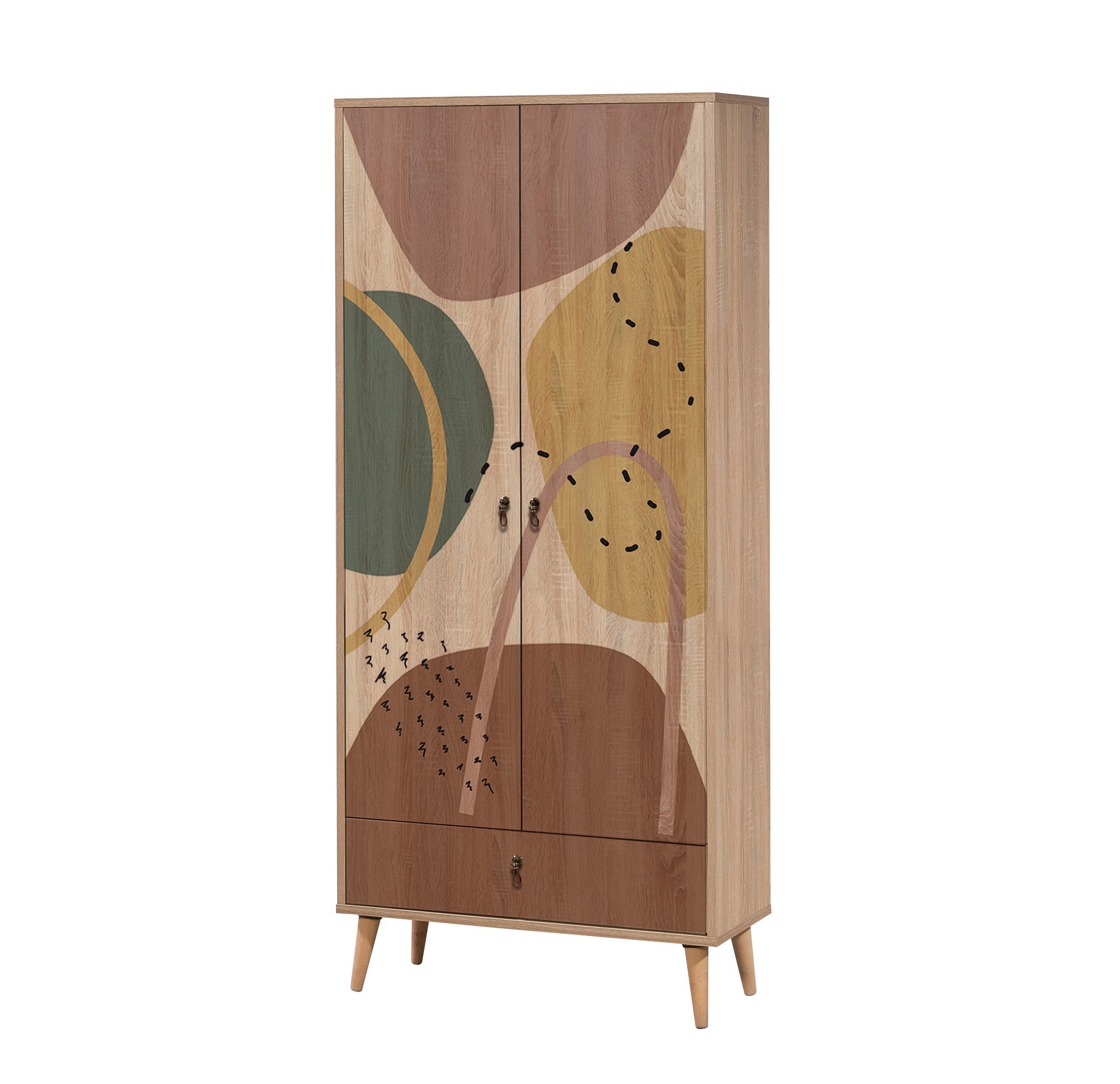 Guarda-roupa moderno – 80 cm x 190 cm x 45 cm – com pernas de madeira – melamina