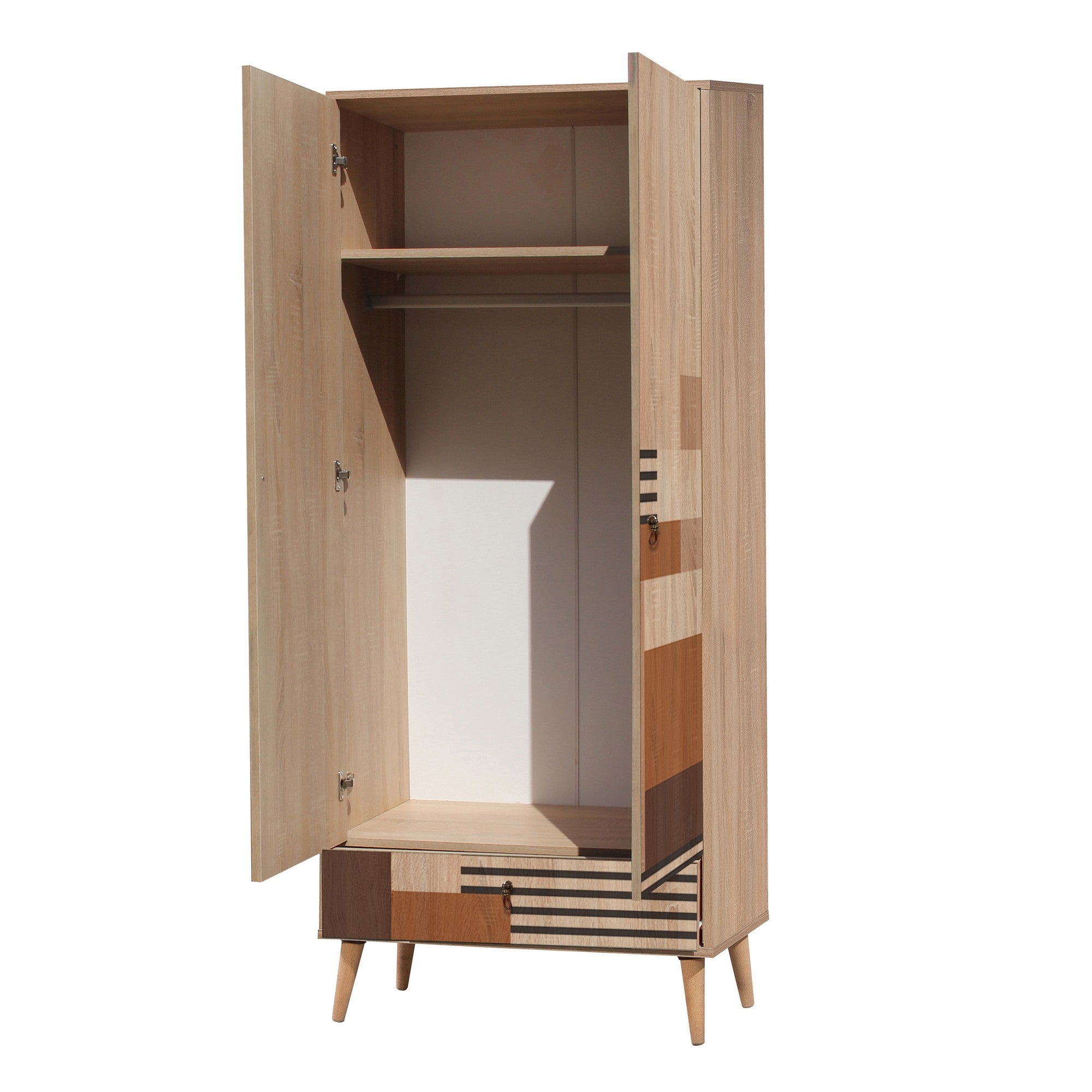Guarda-roupa moderno – 80 cm x 190 cm x 45 cm – madeira – painel de partículas revestido de melamina