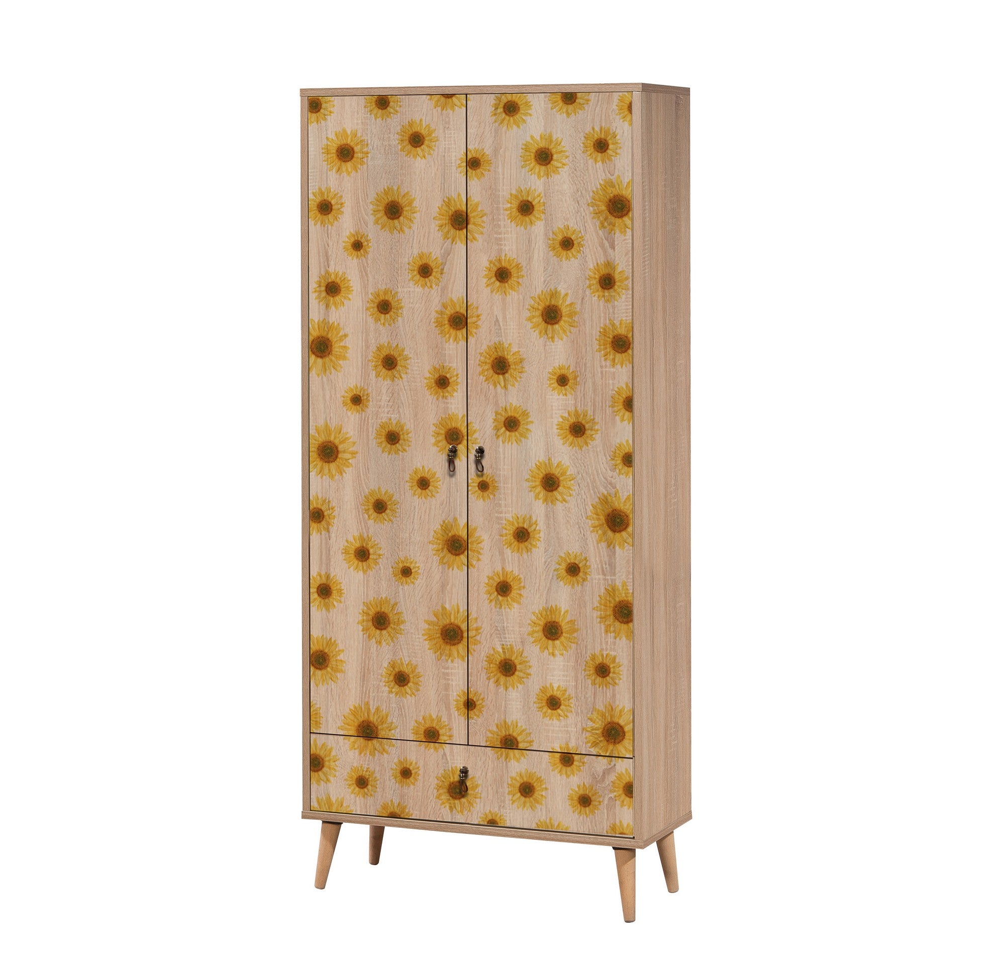 Guarda-roupa – 80 cm x 190 cm x 45 cm – madeira – painel de partículas revestido a melamina