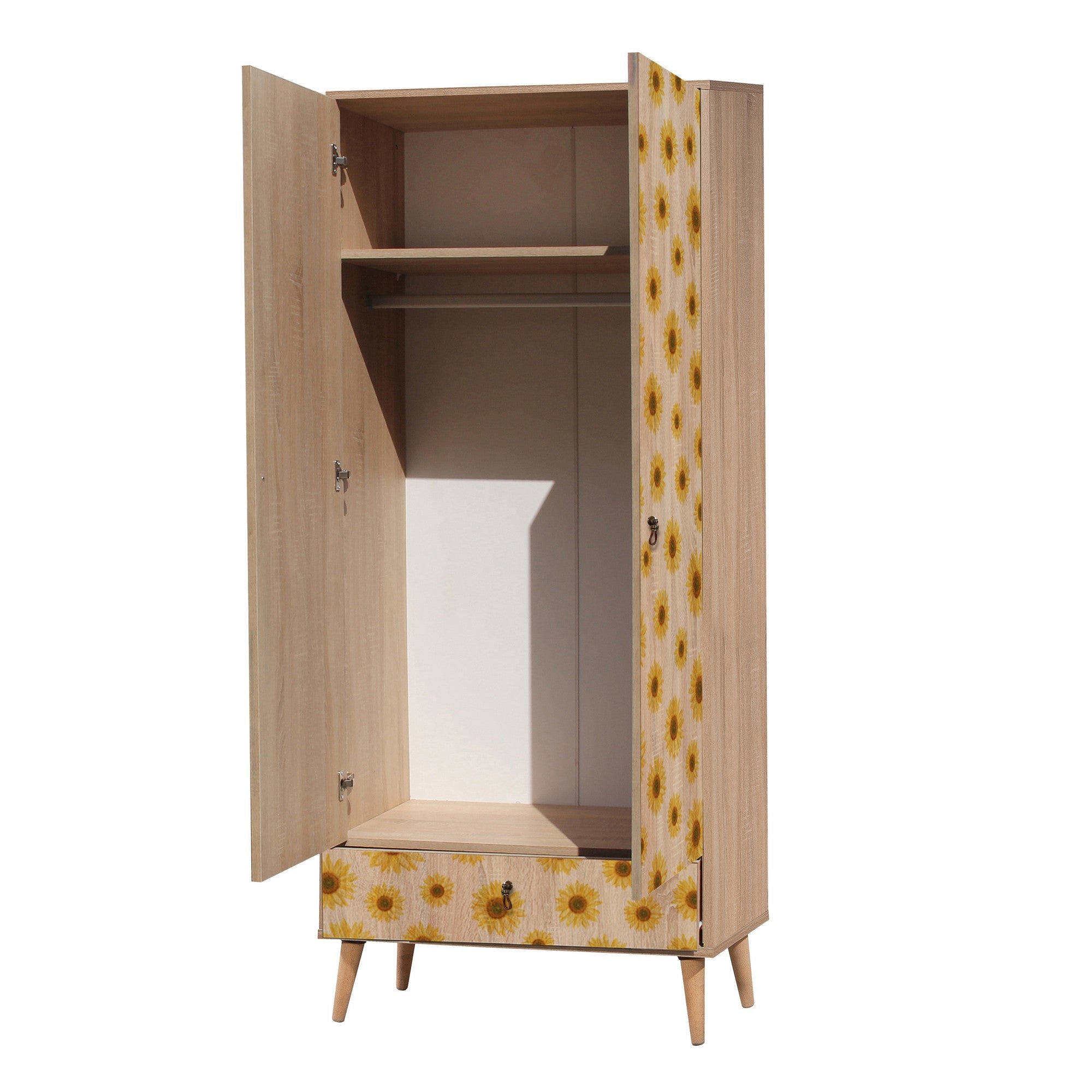 Guarda-roupa – 80 cm x 190 cm x 45 cm – madeira – painel de partículas revestido a melamina