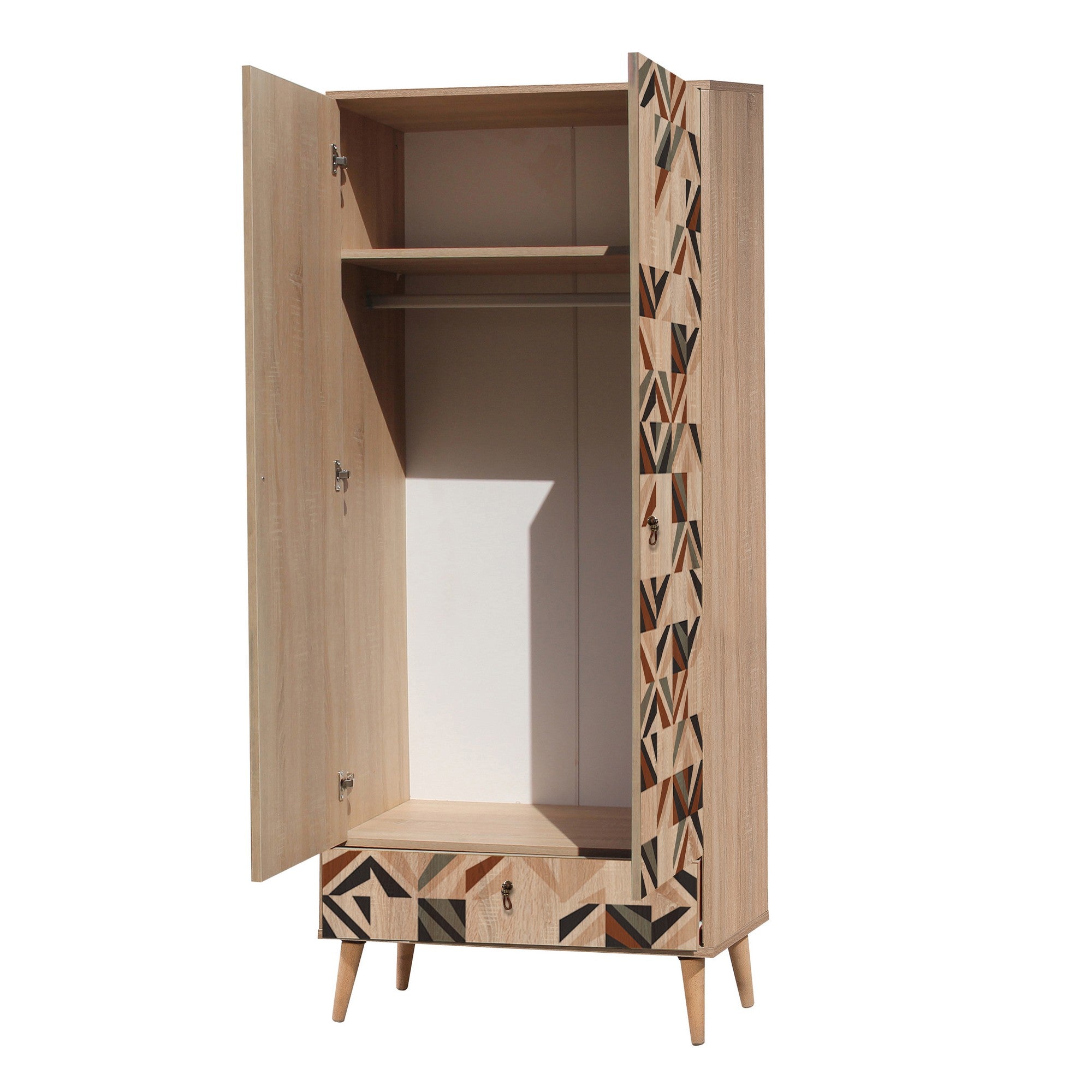 Guarda-roupa moderno – 80 cm x 190 cm x 45 cm – revestido em melamina – painel de partículas