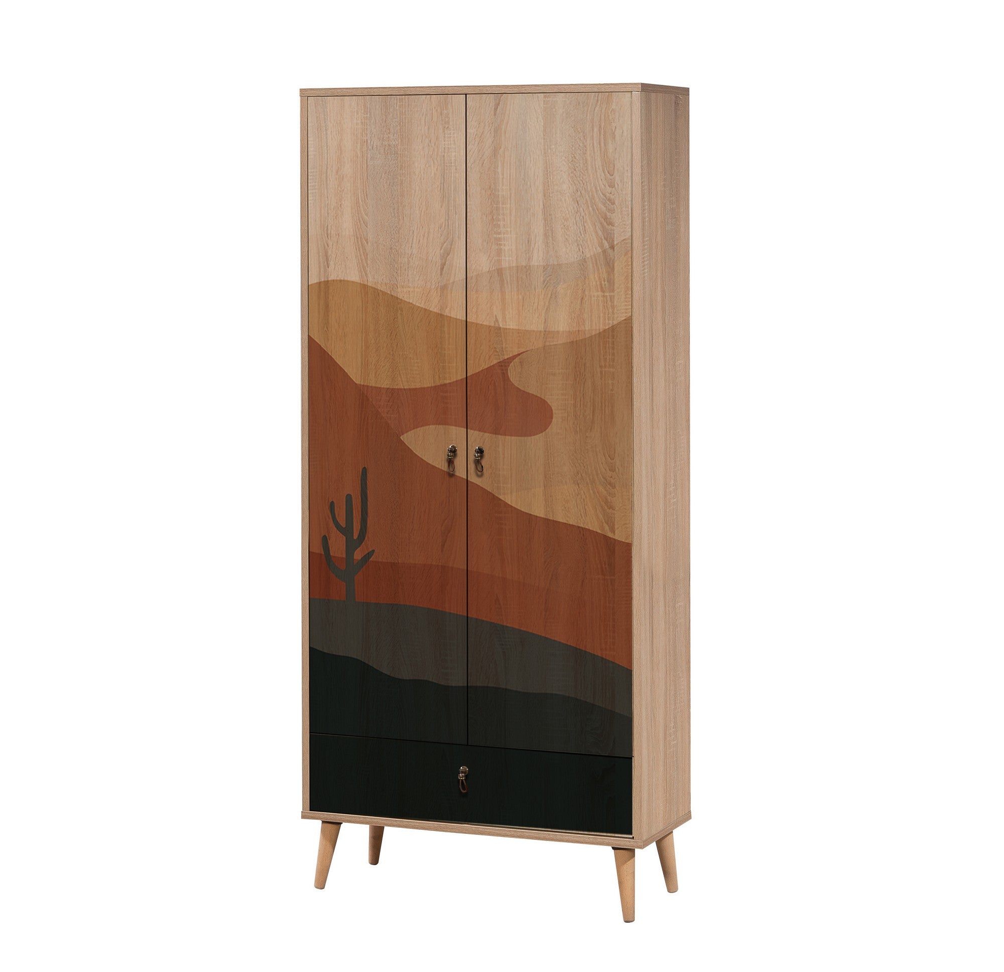 Guarda-roupa moderno com pernas de madeira – 80 cm x 190 cm x 45 cm – 100% melamina