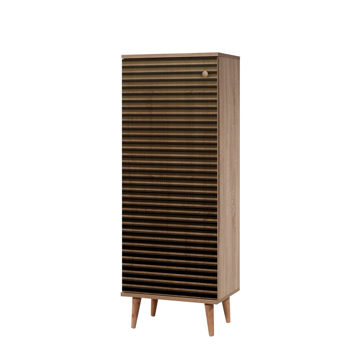 Sapateira moderna, carvalho Sonoma, 50 x 135 x 38 cm | 100% revestida em melamina, pernas em madeira de carpa, revestimento UV, montável na parede, design elegante e funcional