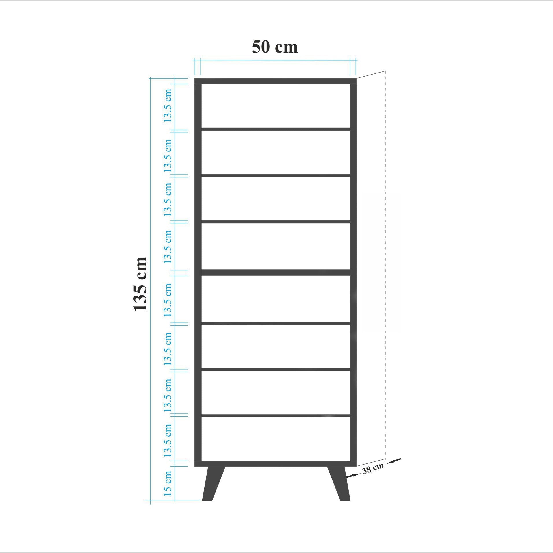 Sapateira moderna, carvalho Sonoma, 50 x 135 x 38 cm | 100% revestida em melamina, pernas em madeira de carpa, revestimento UV, montável na parede, design elegante e funcional